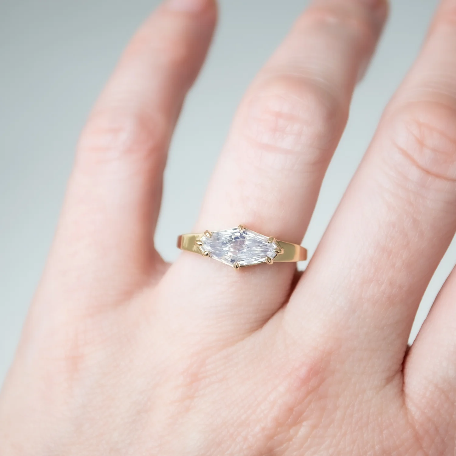 Crystalline Step Cut Diamond Ring - Image 6