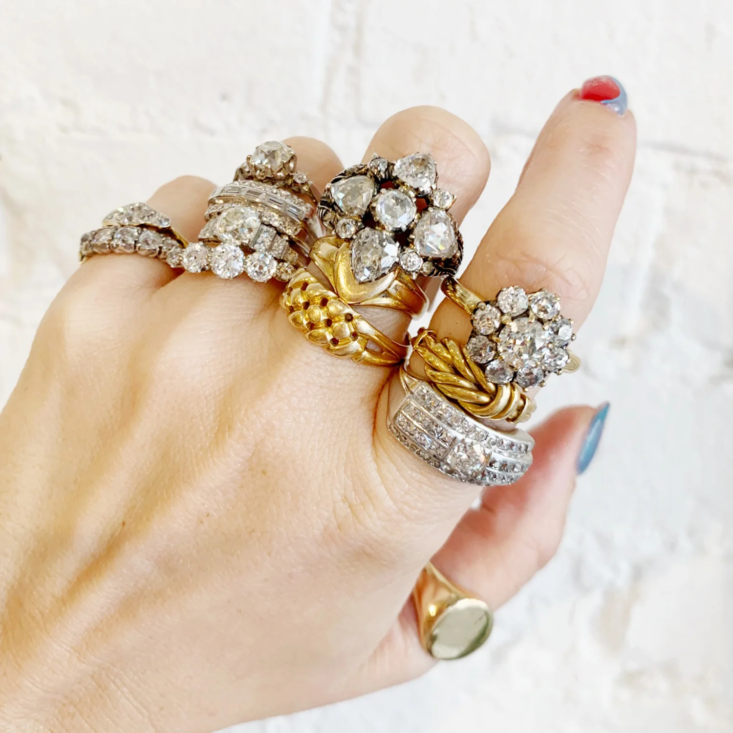 Deco Diamond Quartet Ring - Image 3