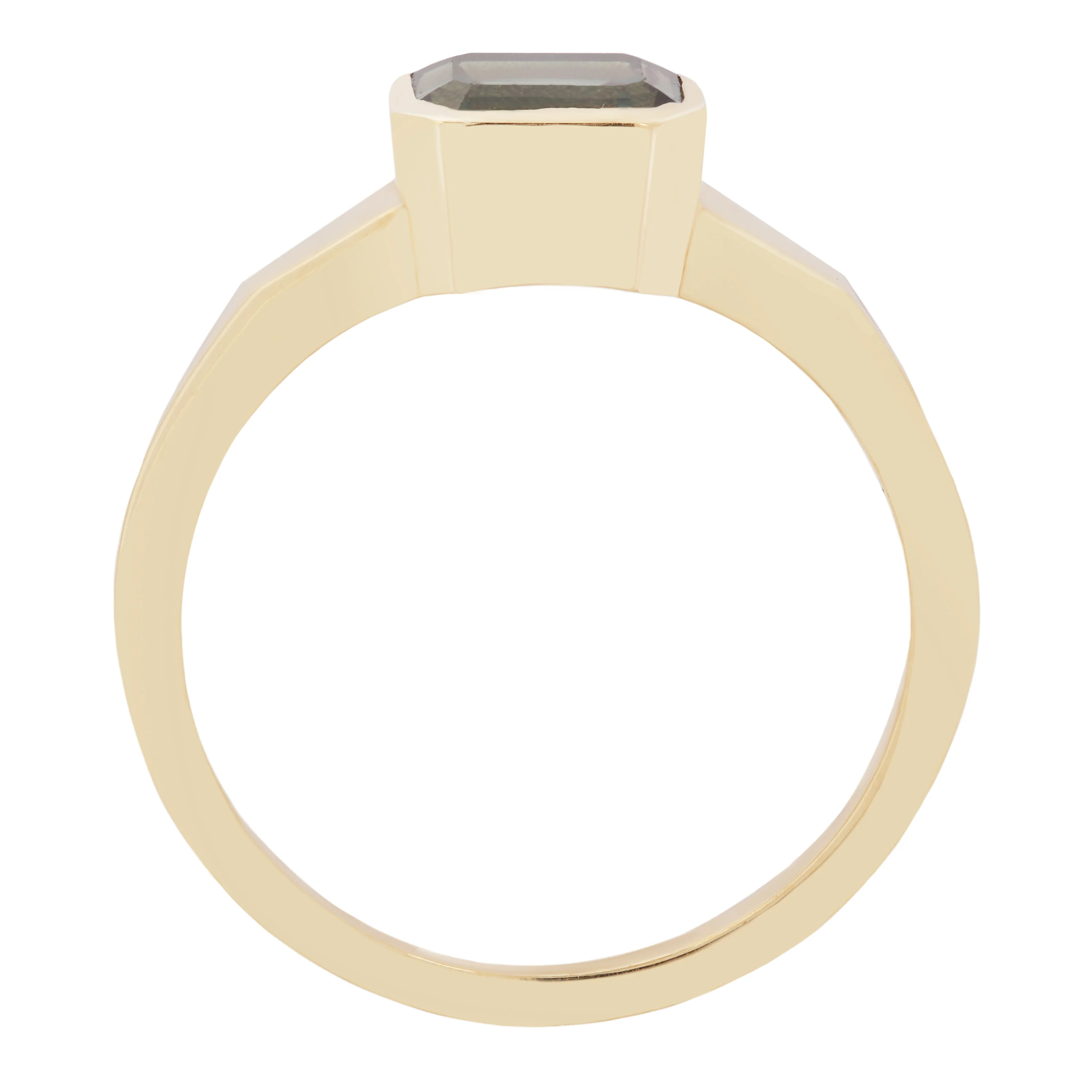 Deep Green Sapphire Deco Ring - Image 4