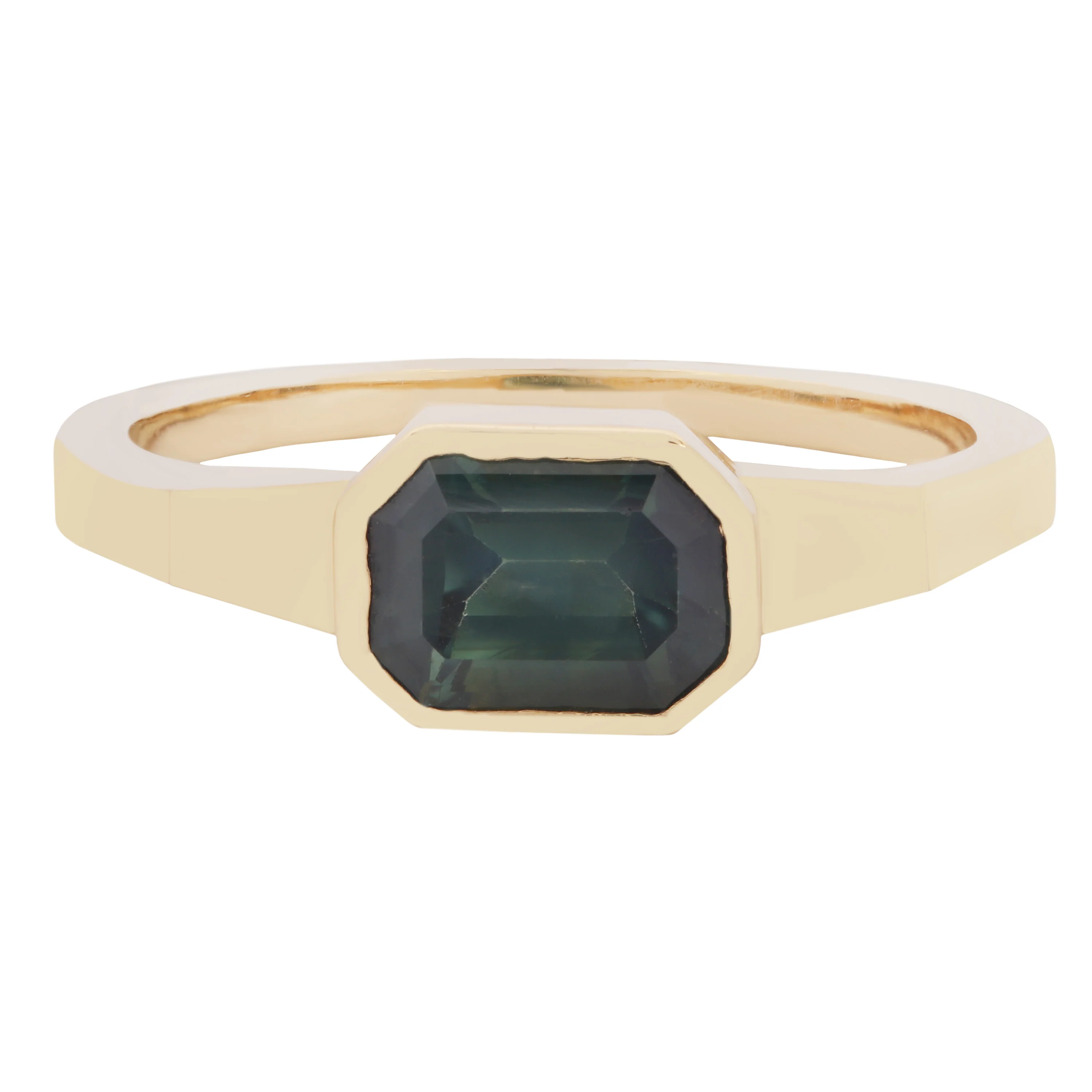 Deep Lagoon Sapphire Deco Ring