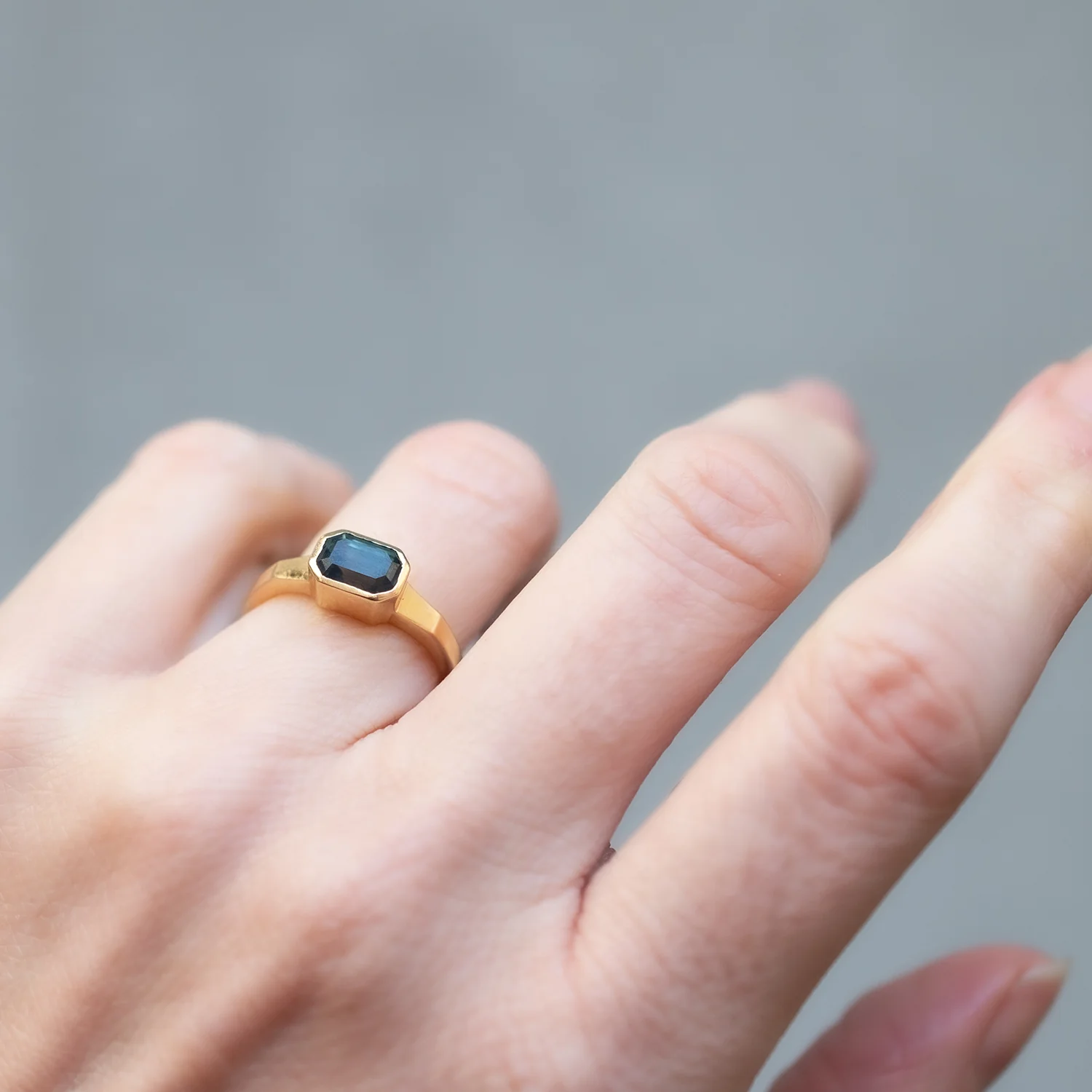 Deep Lagoon Sapphire Deco Ring - Image 2