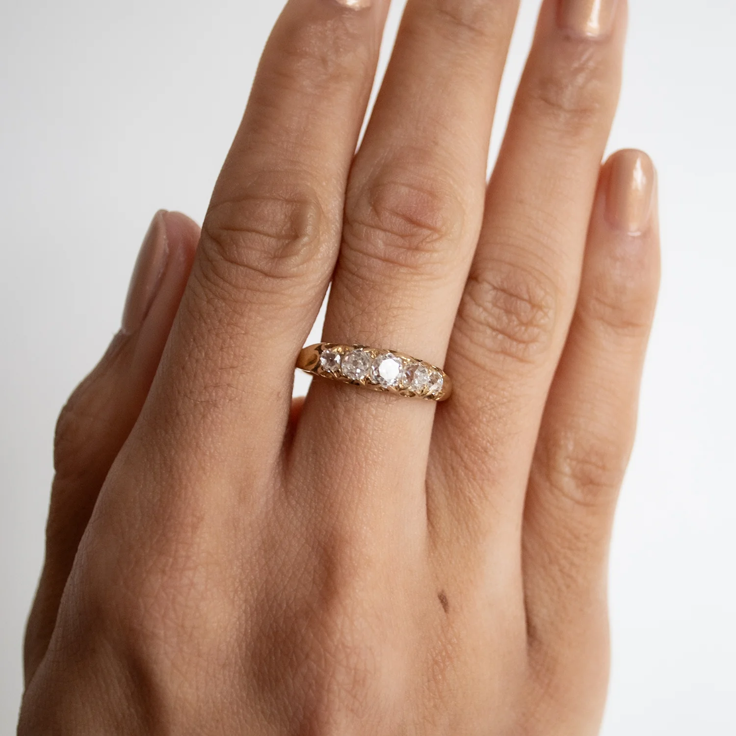 Diamond Elegance Half Hoop Ring - Image 2