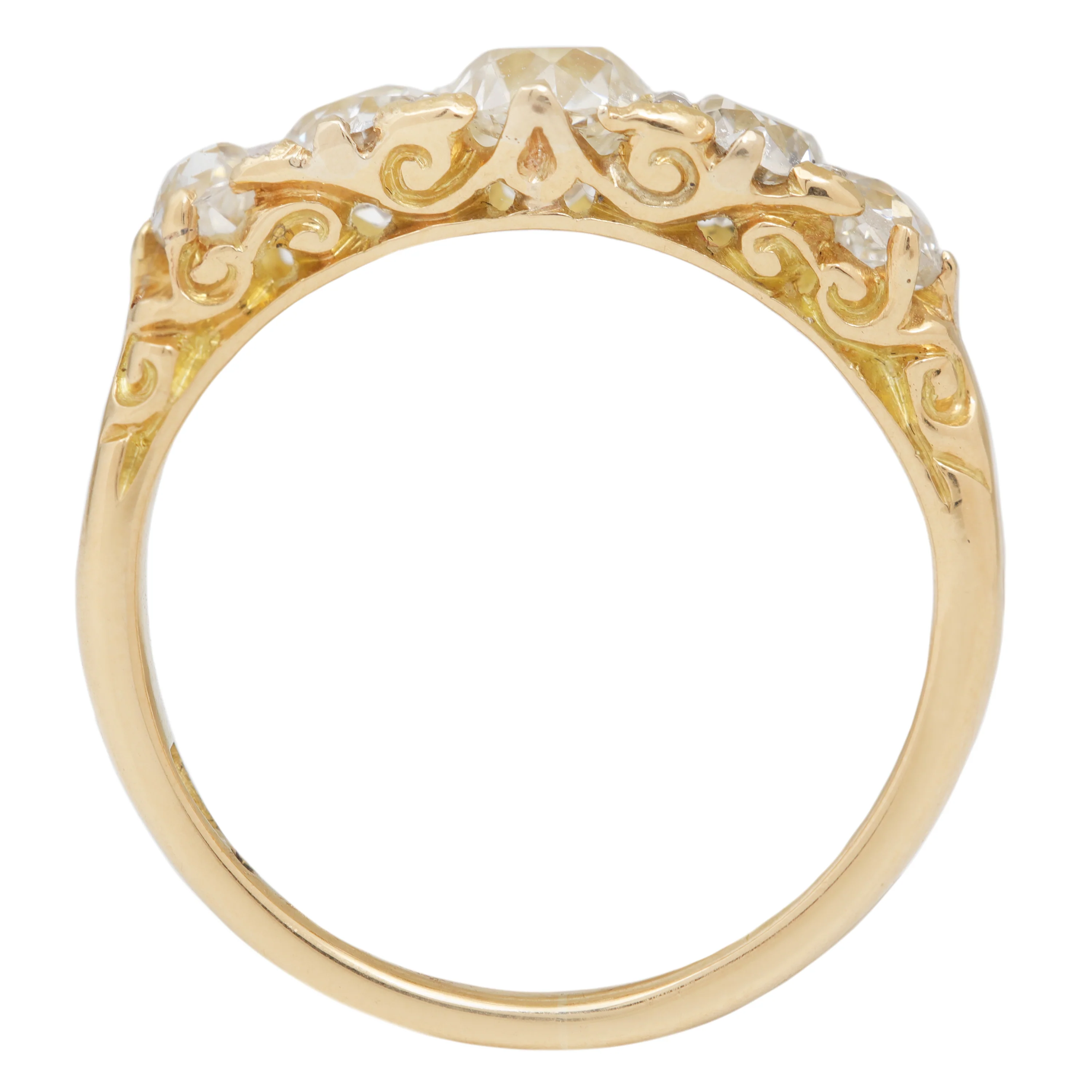 Diamond Filigree Half Hoop Ring - Image 5