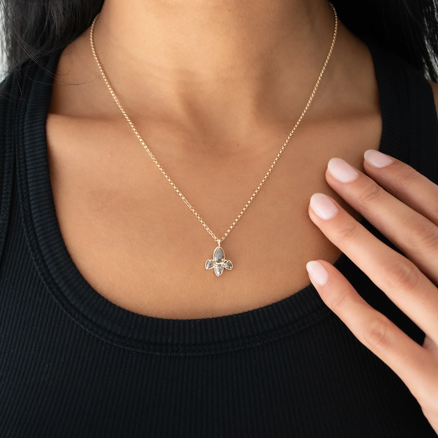 Diamond Lotus Necklace - Image 2