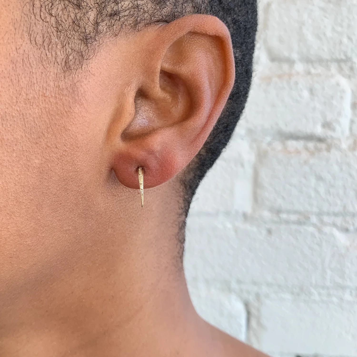 White Diamond Gold Razor Claw Studs - Image 2