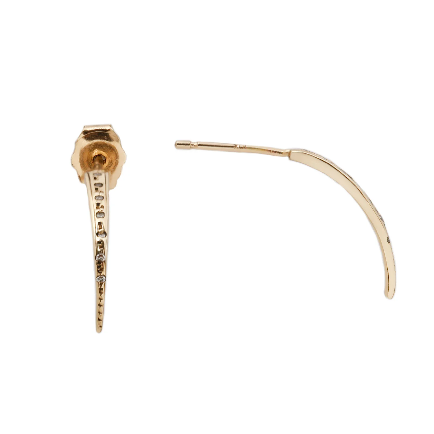White Diamond Gold Razor Claw Studs - Image 3