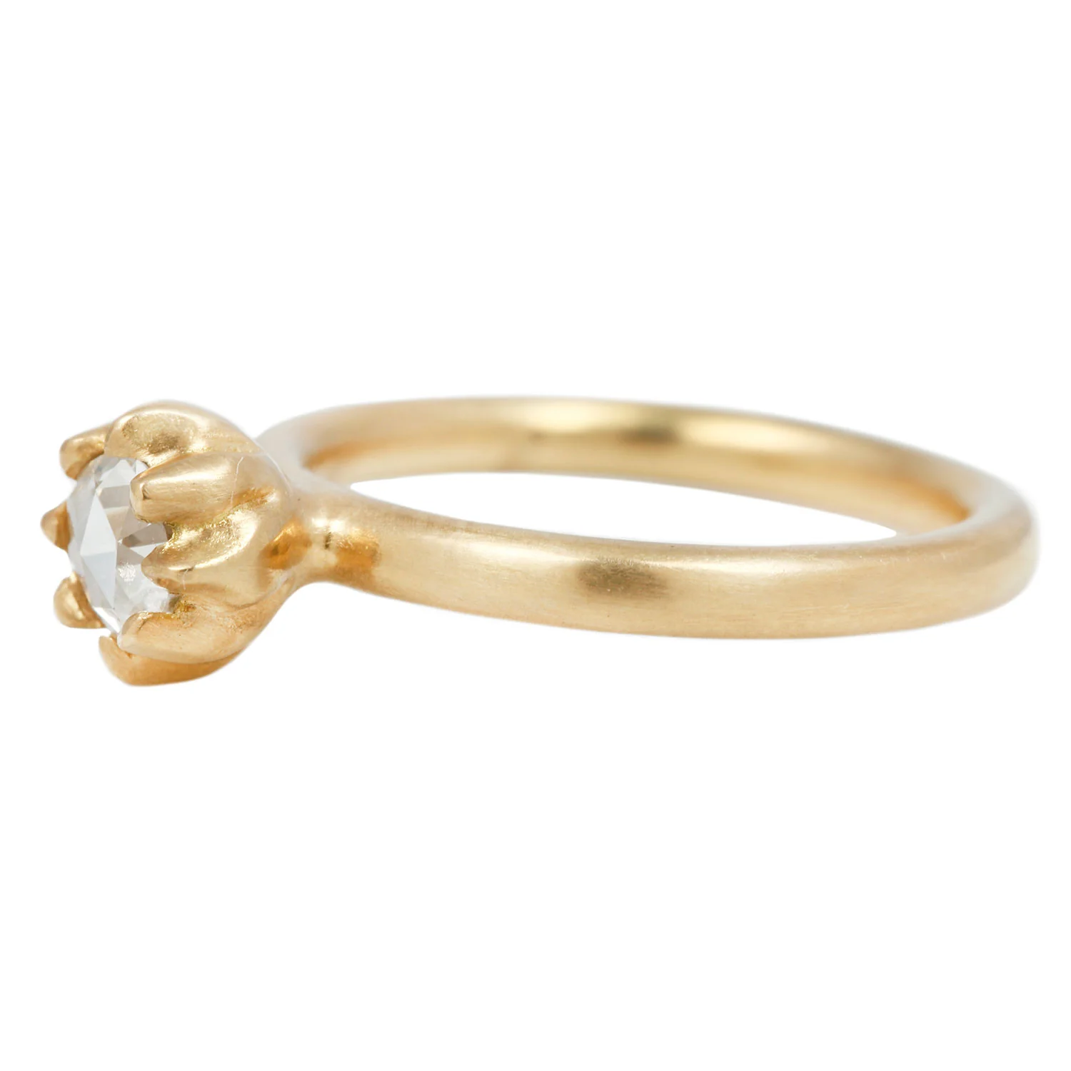 Diamond Solitaire Fleur Ring - Image 3
