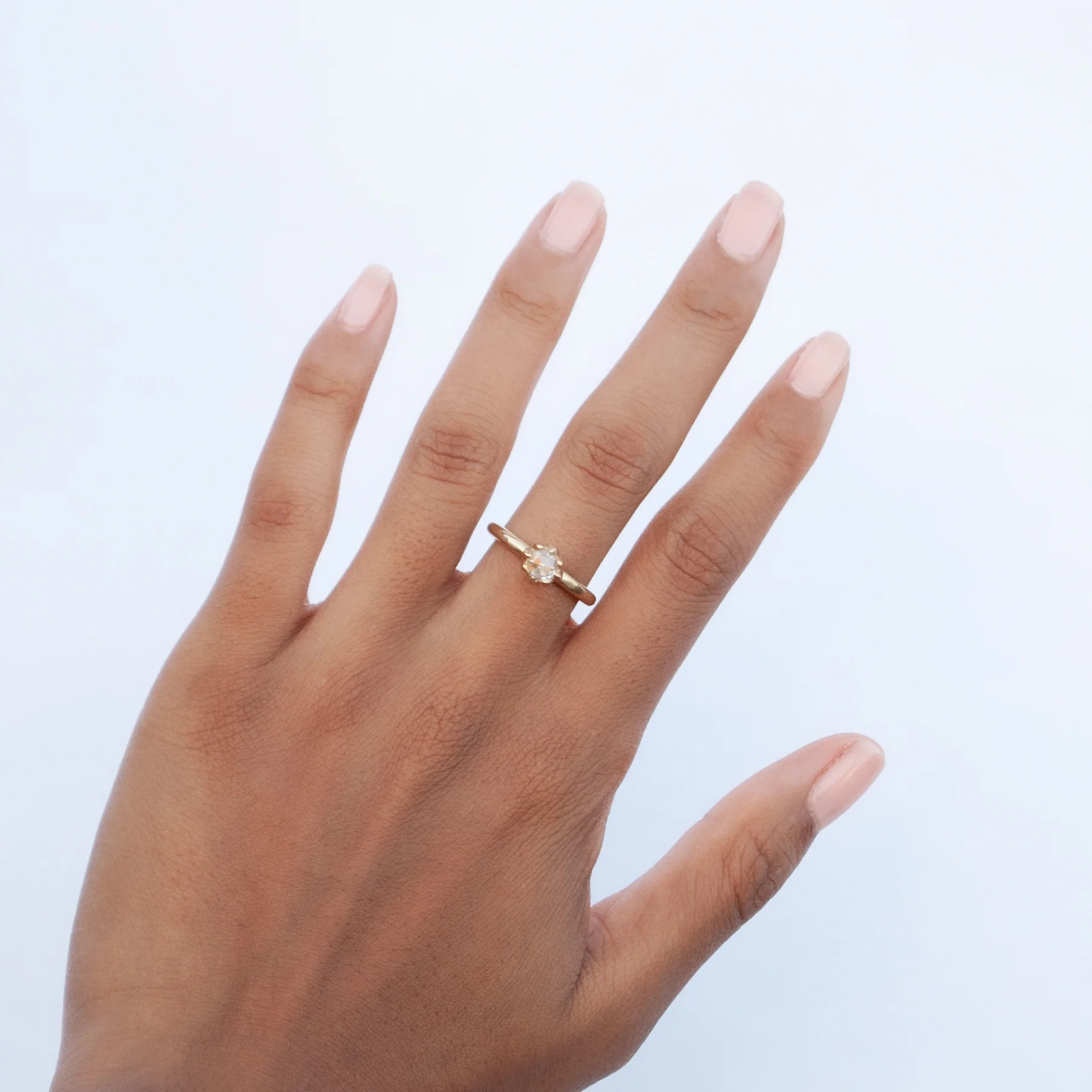 Diamond Solitaire Fleur Ring - Image 5