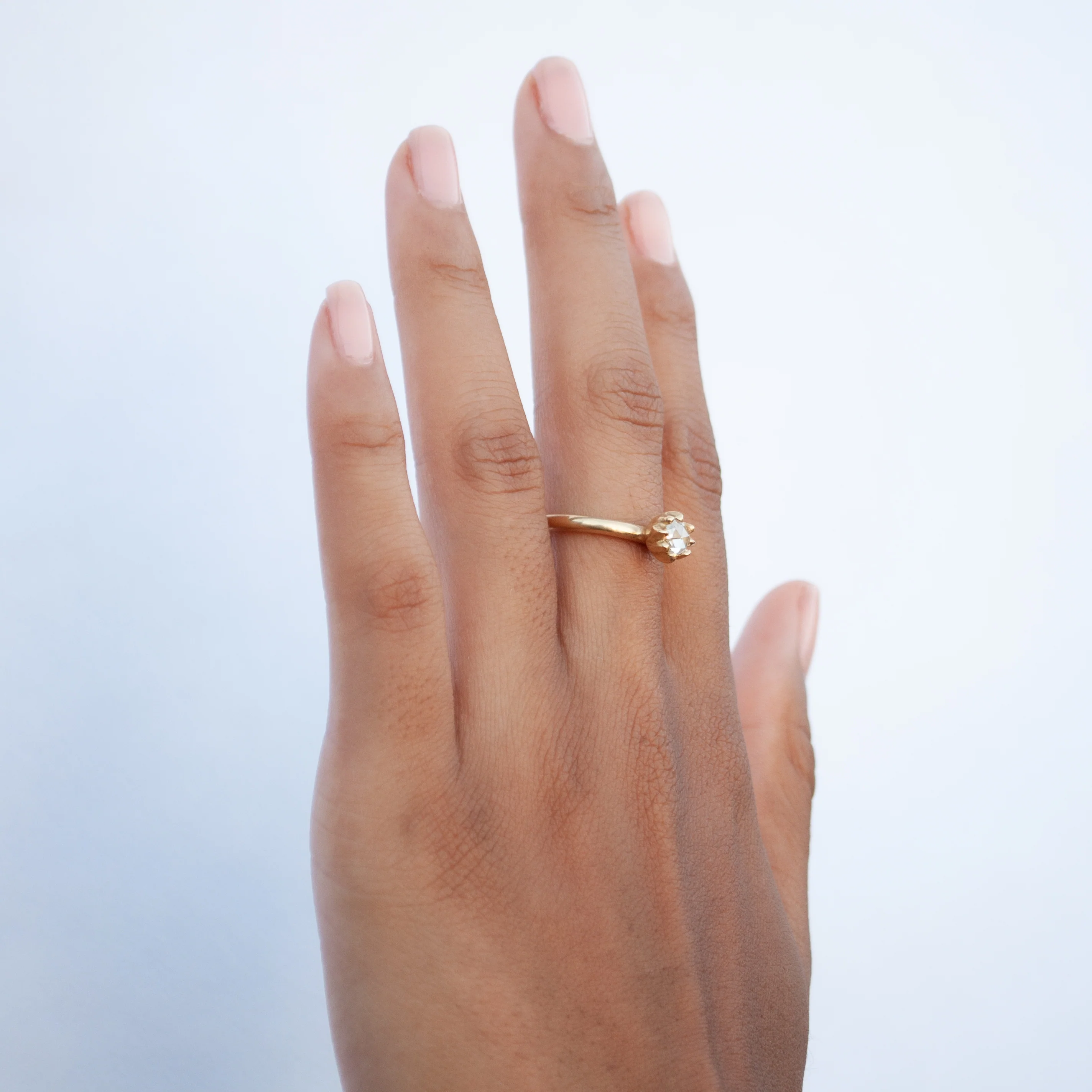 Diamond Solitaire Fleur Ring - Image 6