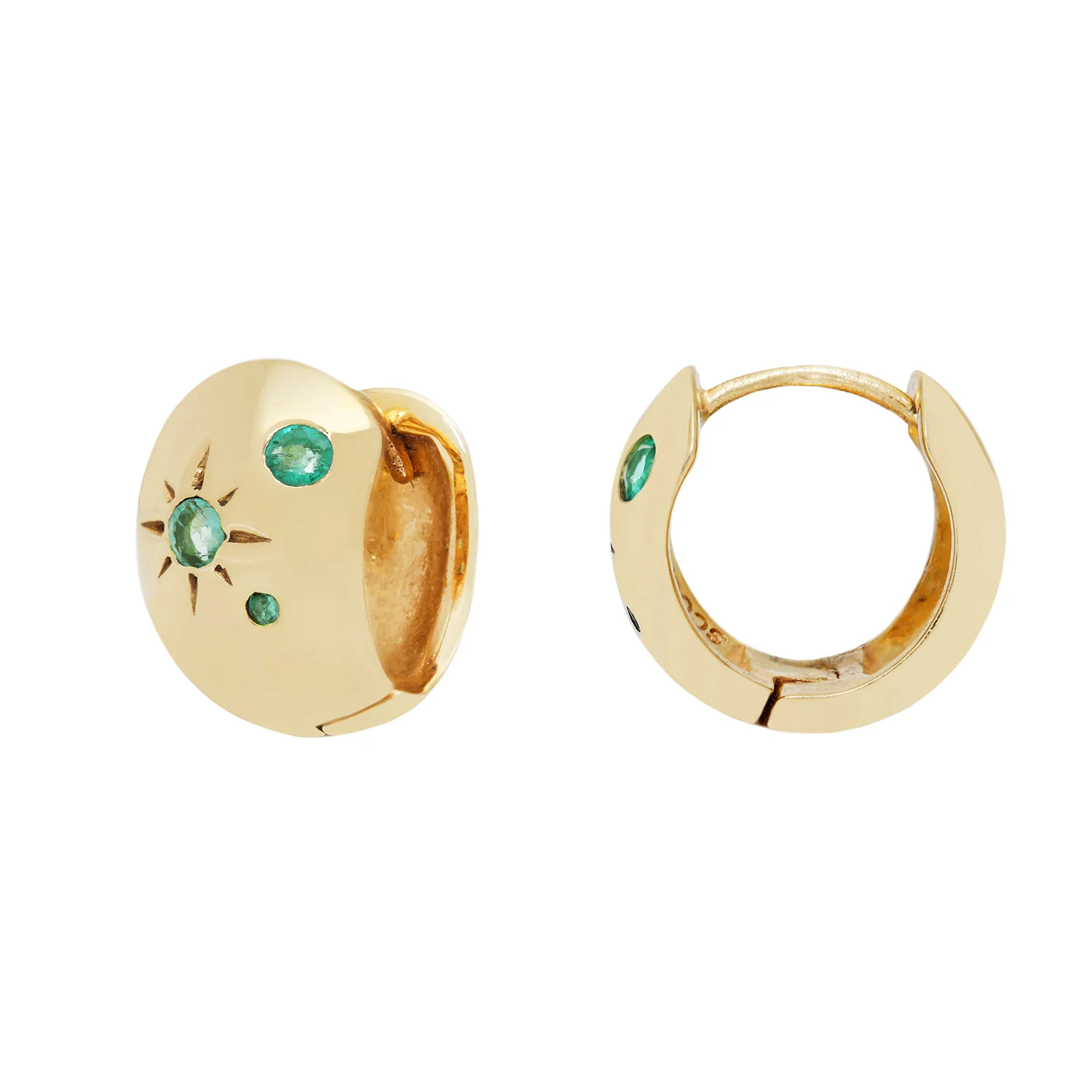 Disco Dazzle Emerald Hoops - Image 3