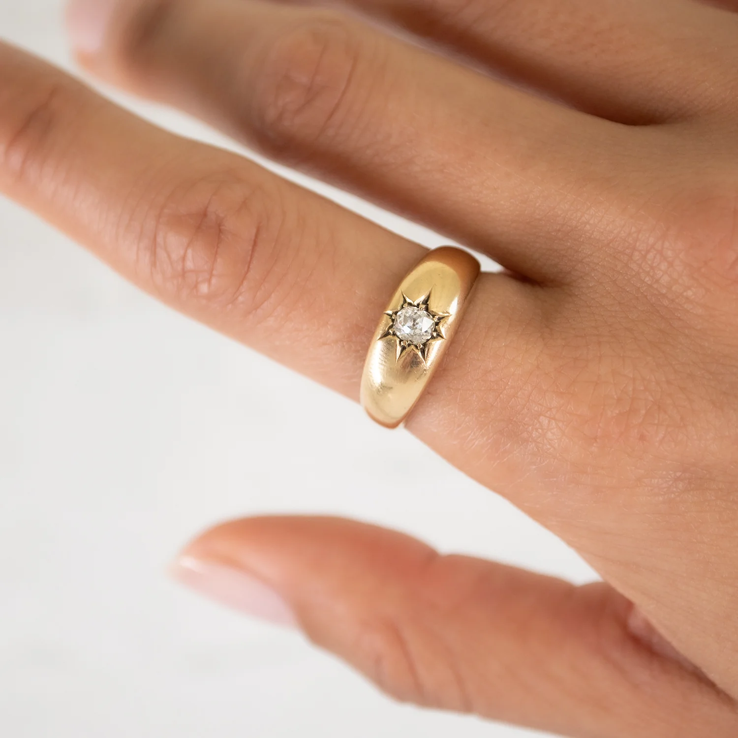 Domed Diamond Star Ring - Image 2