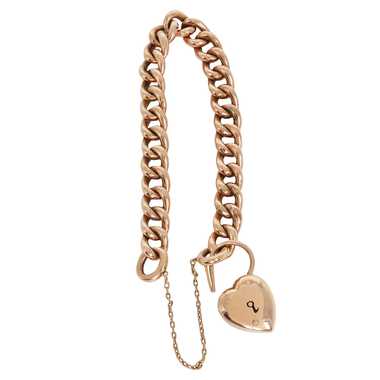 Domed Gold Heart Bracelet - Image 3