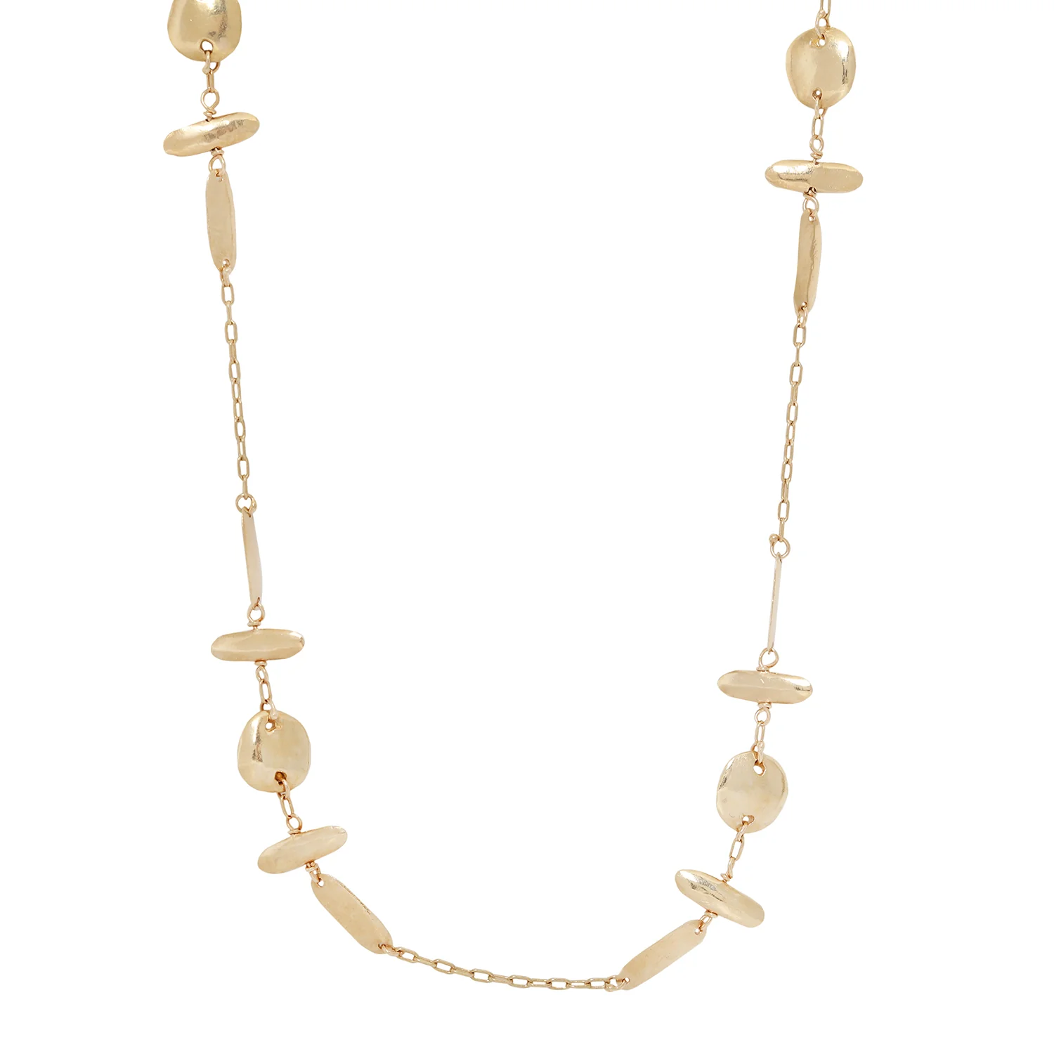 Double Cross Gold Necklace