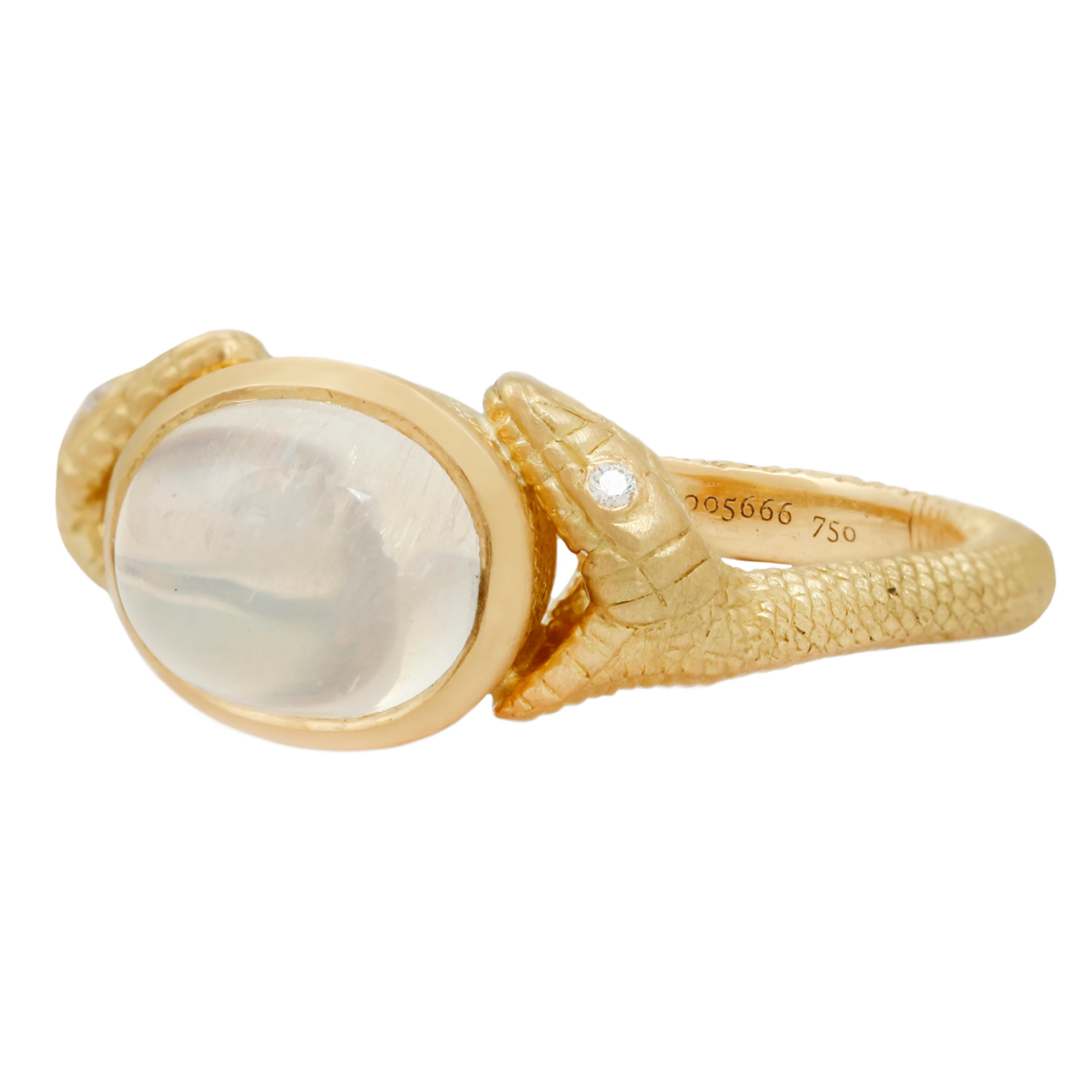 Double Headed Moonstone Serpent Ring - Image 3