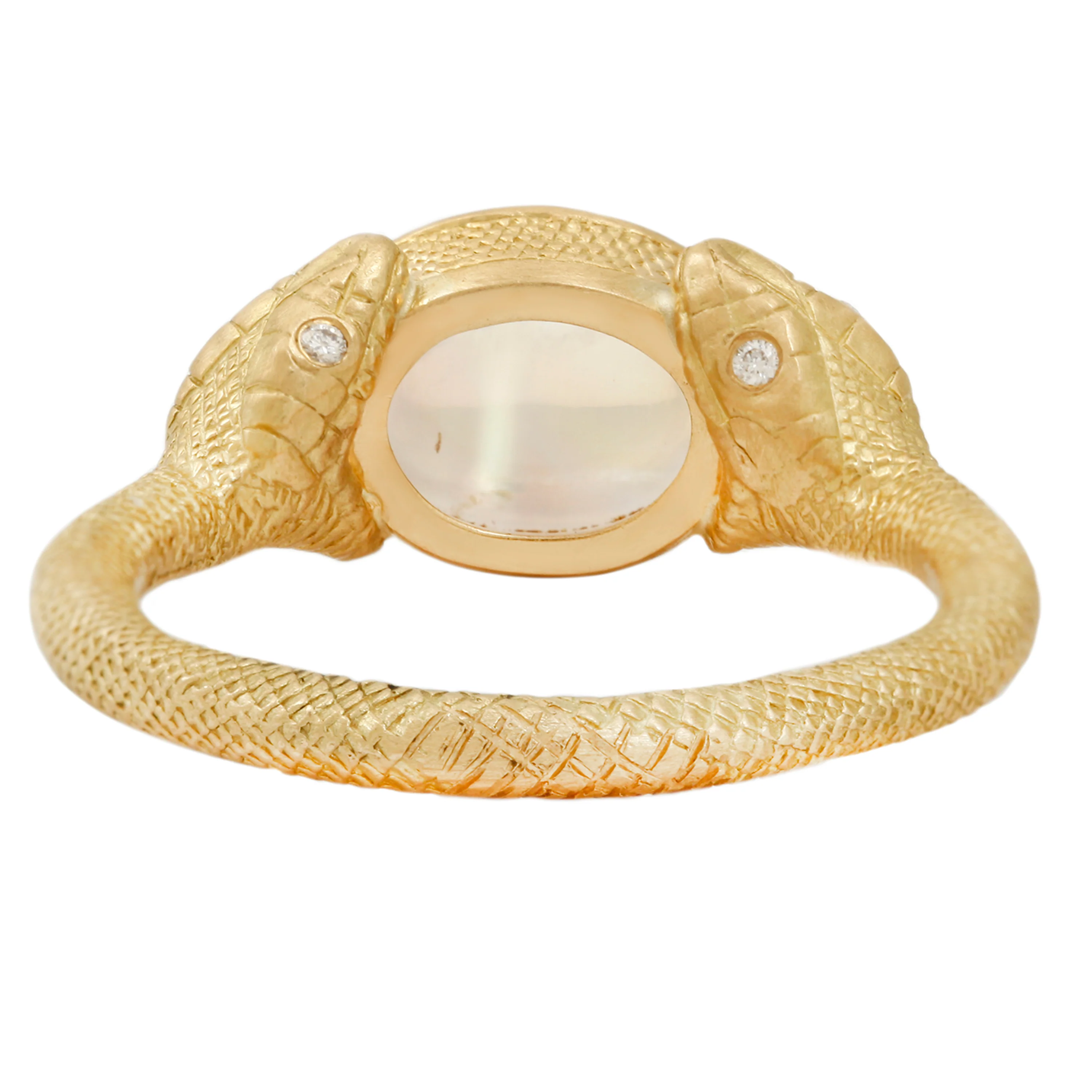 Double Headed Moonstone Serpent Ring - Image 4