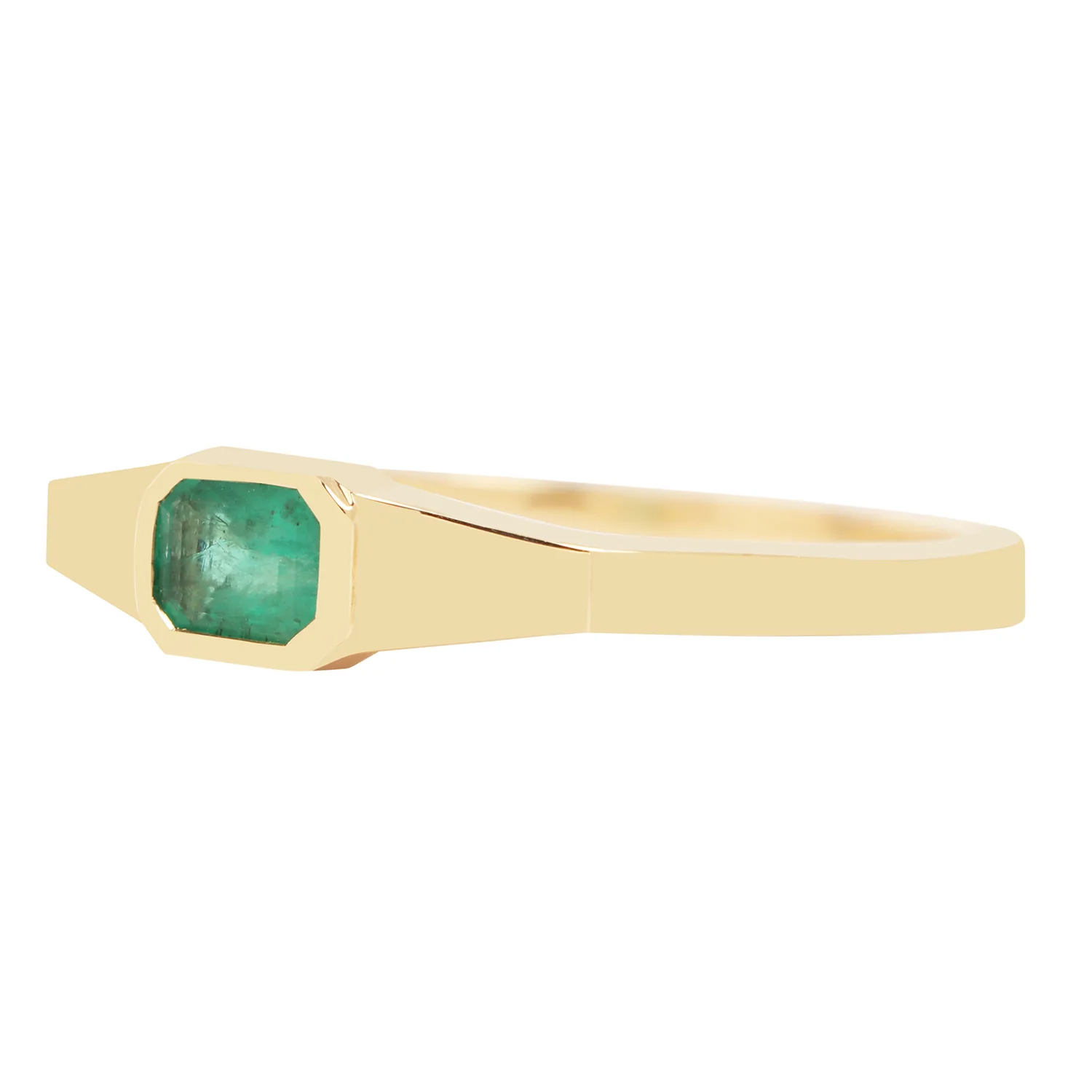 Emerald Linear Deco Ring - Image 3