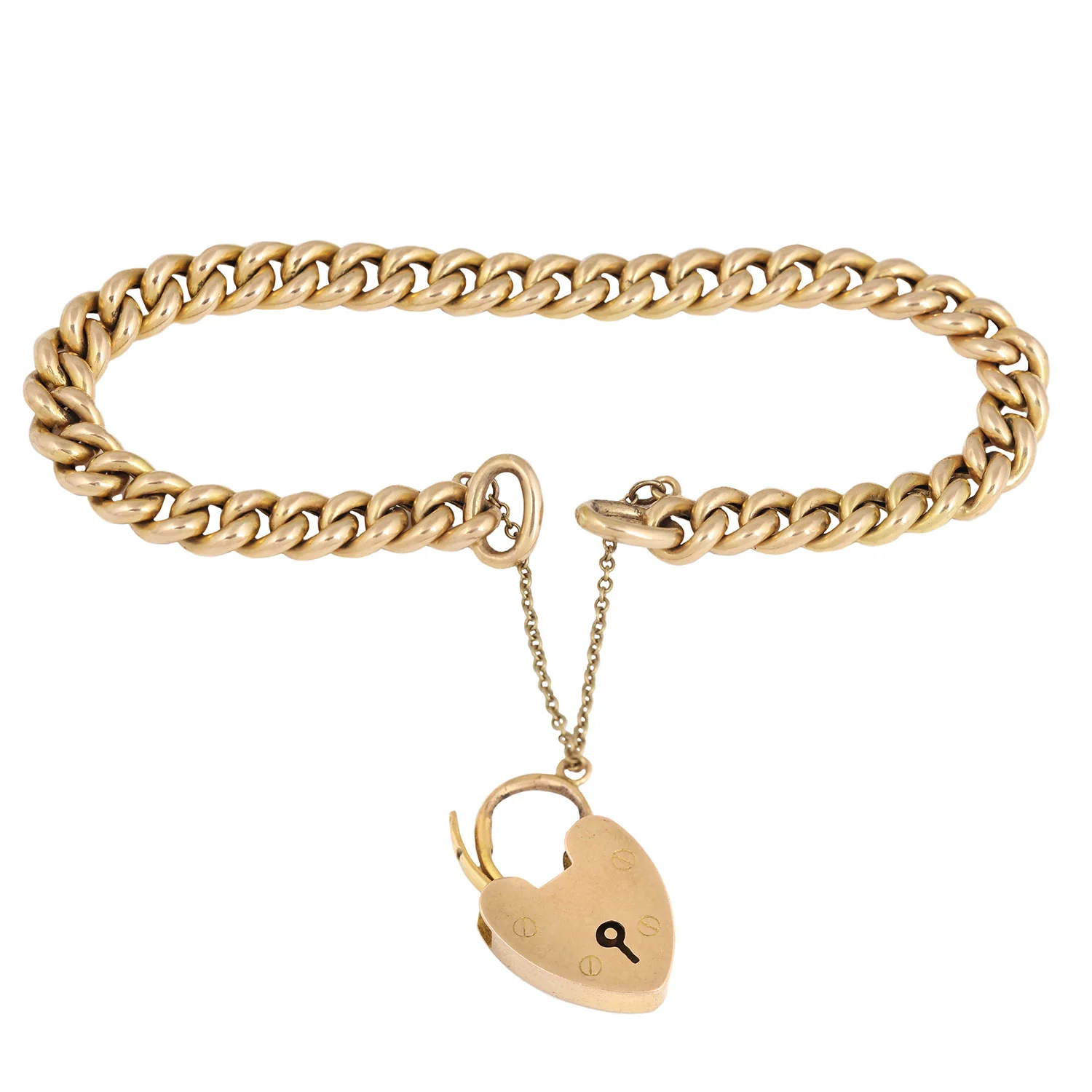English Heartlock Curb Bracelet - Image 3