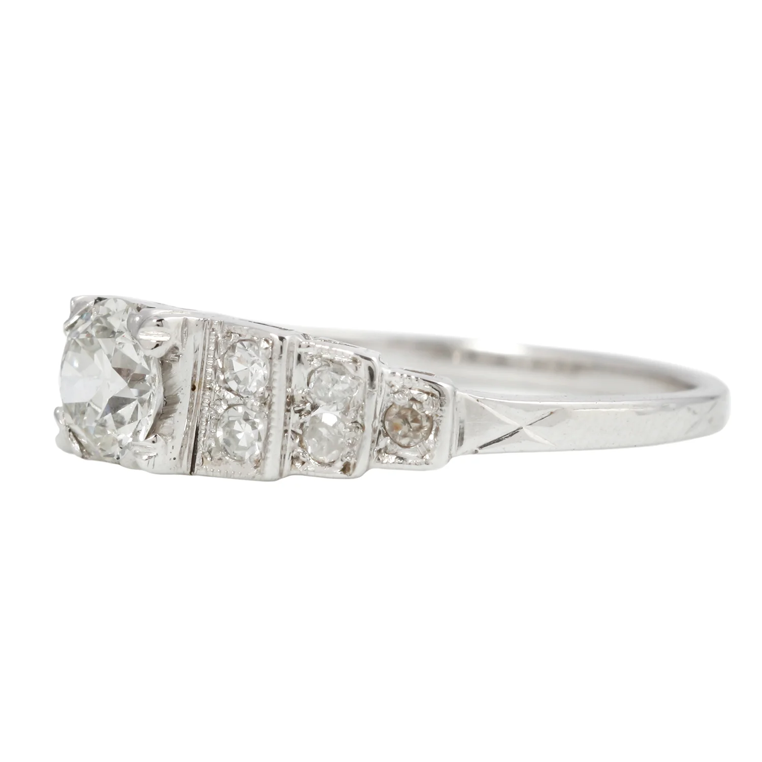European Step Diamond Engagement Ring - Image 3