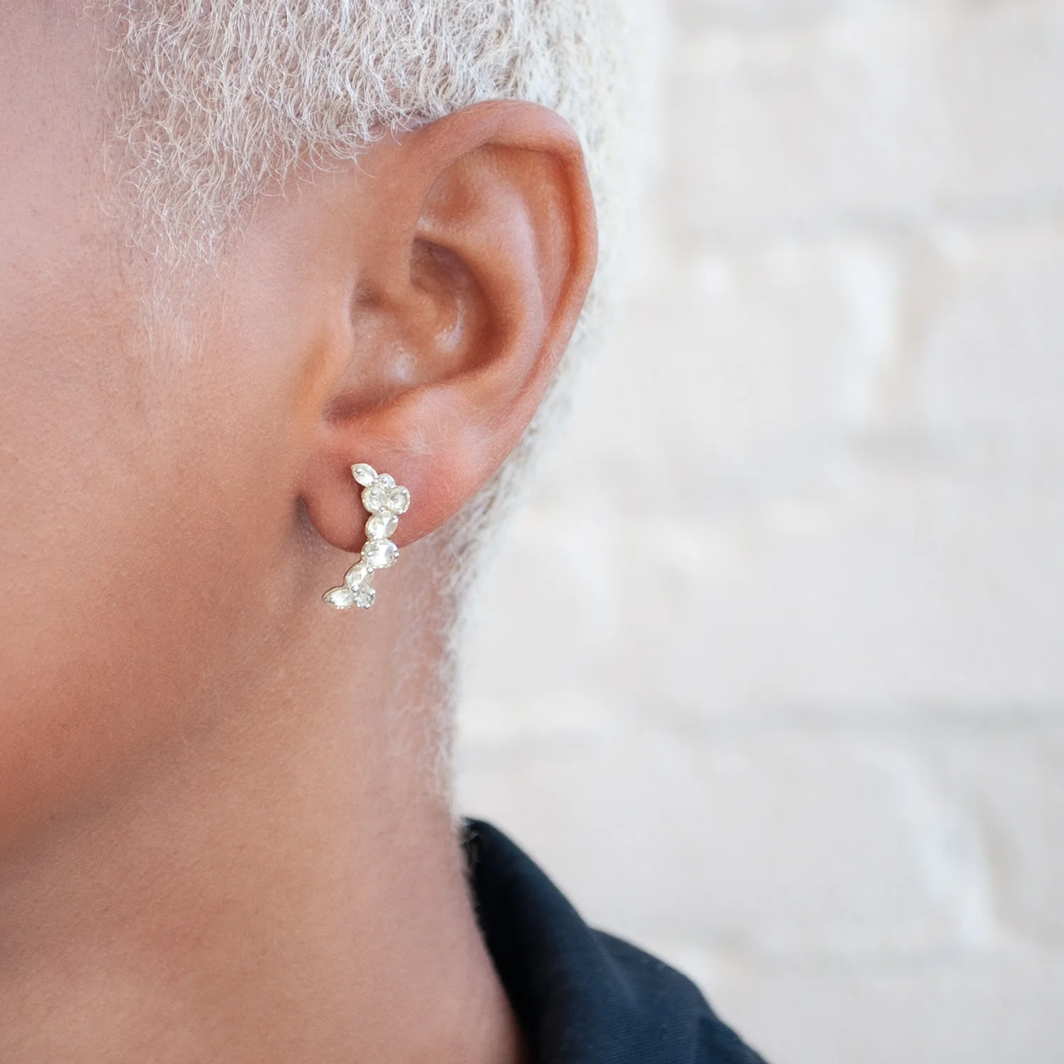 Everest Diamond Arc Earrings - Image 2
