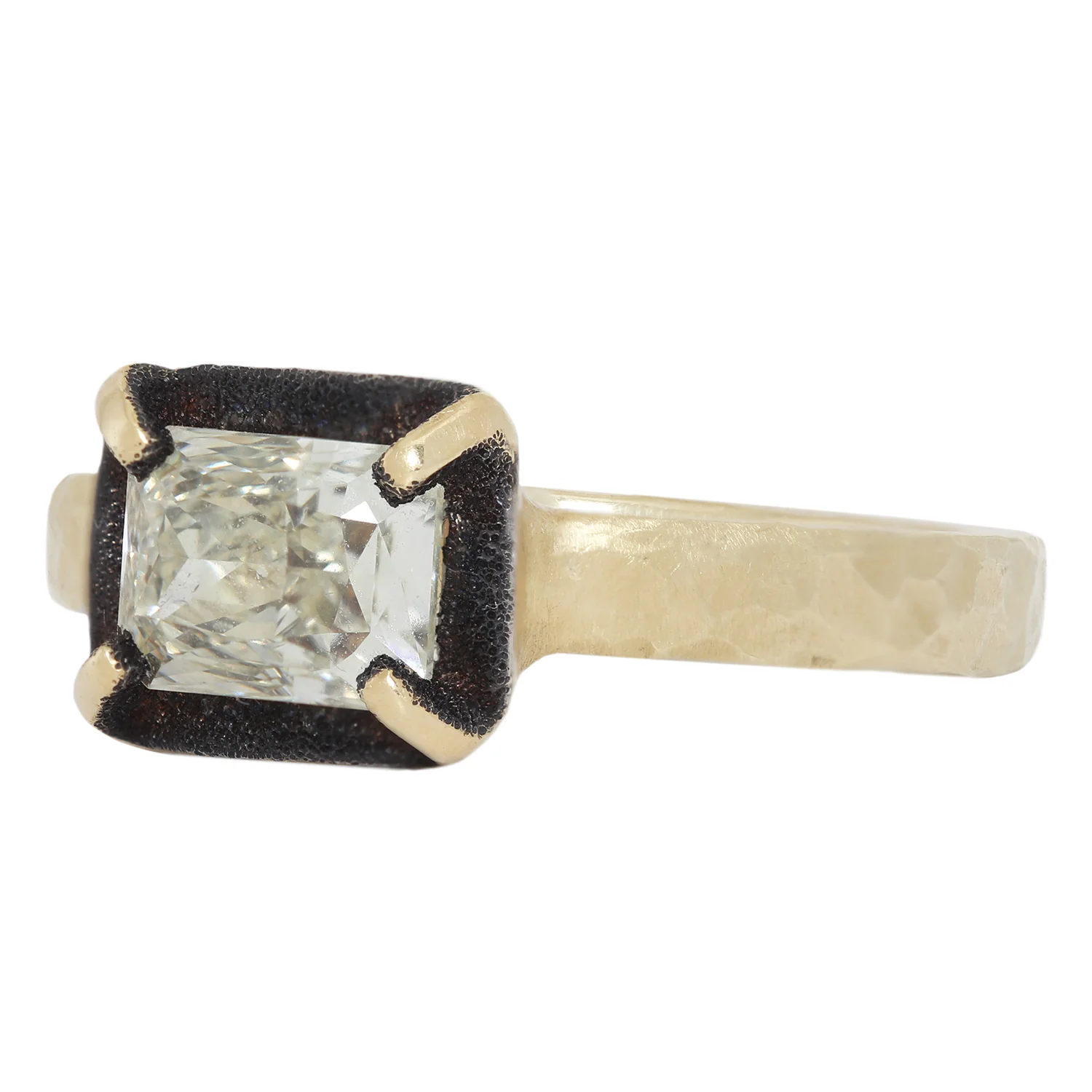 Fancy Diamond Dark Halo Ring - Image 3