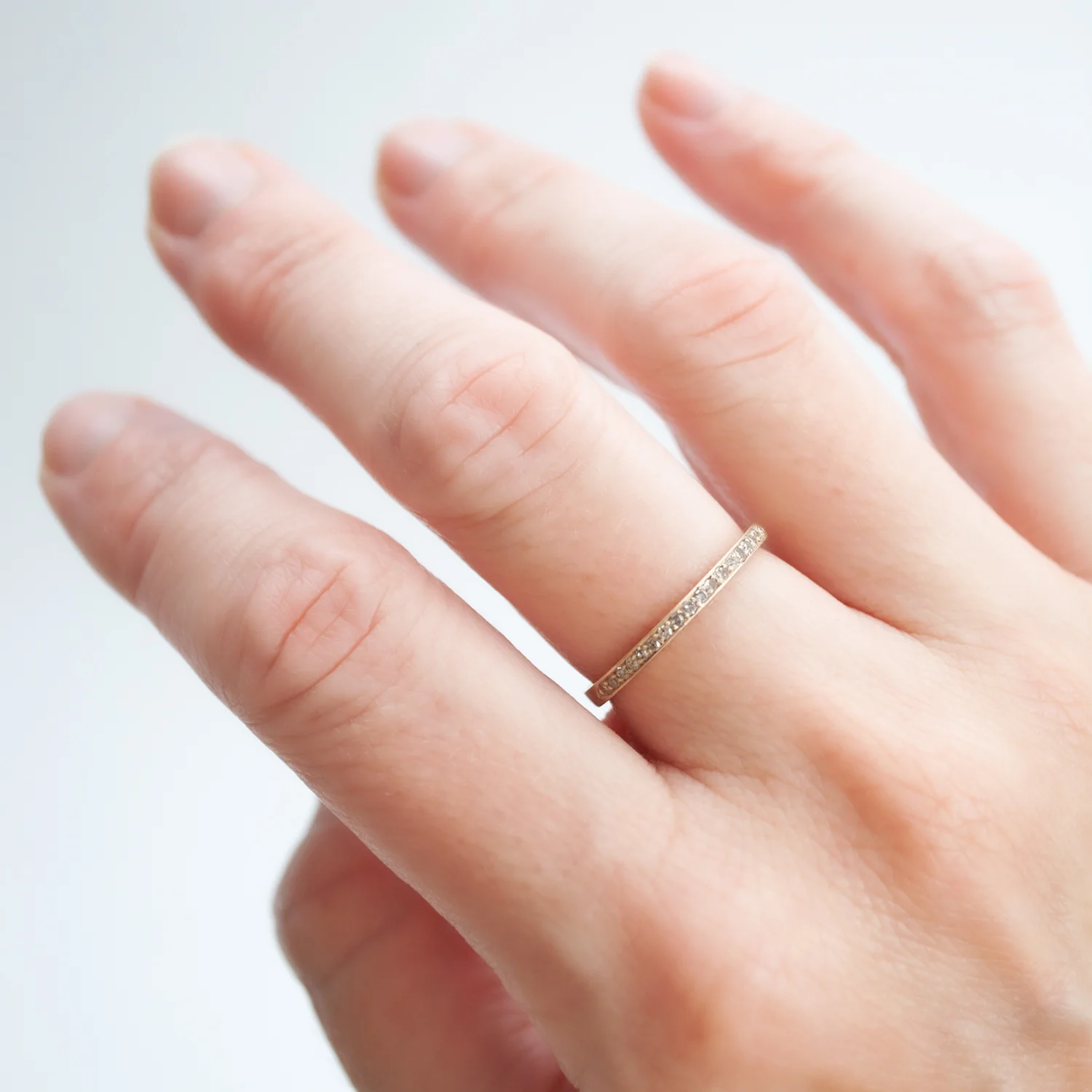 Fancy Pavé Half Eternity Band - Image 2