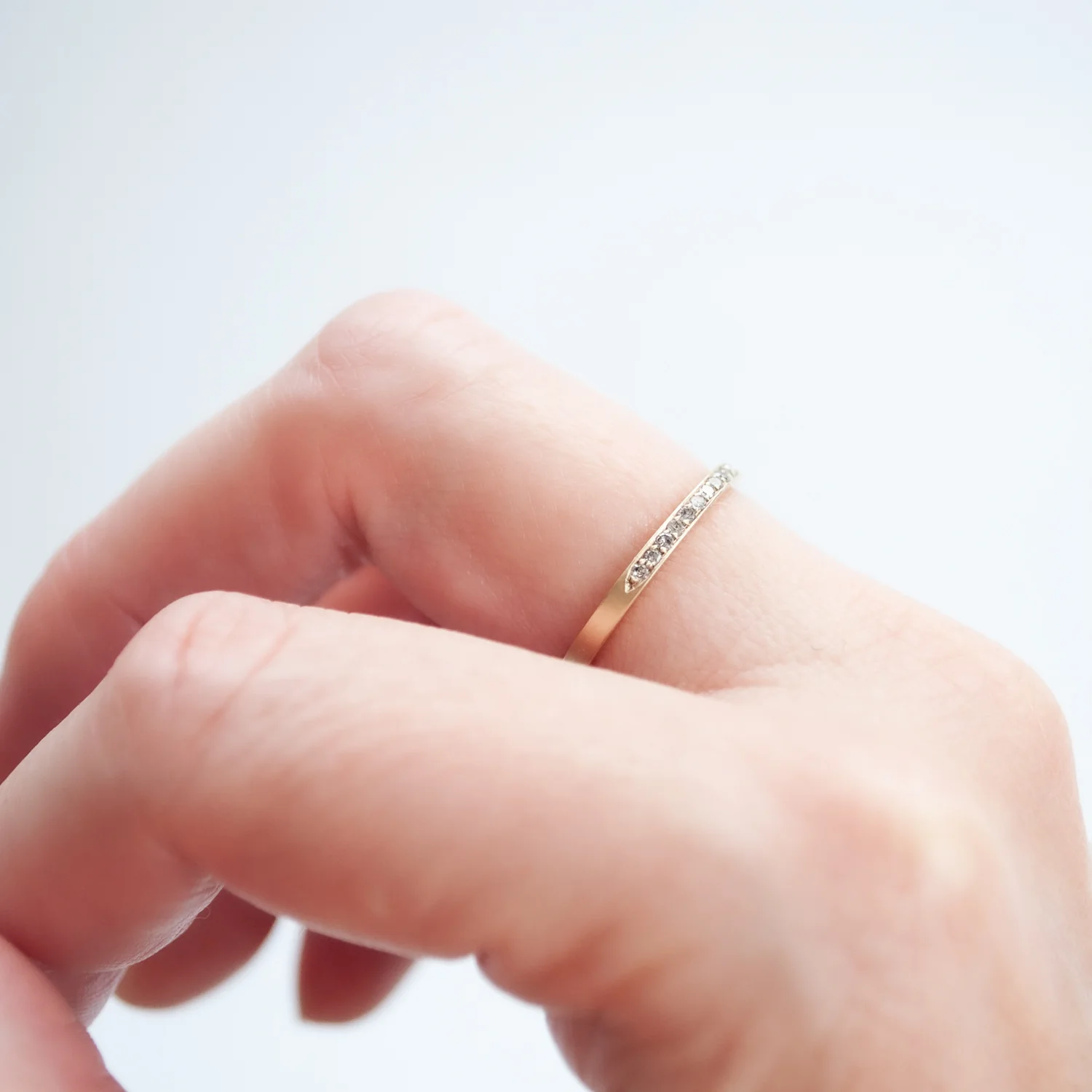 Fancy Pavé Half Eternity Band - Image 4