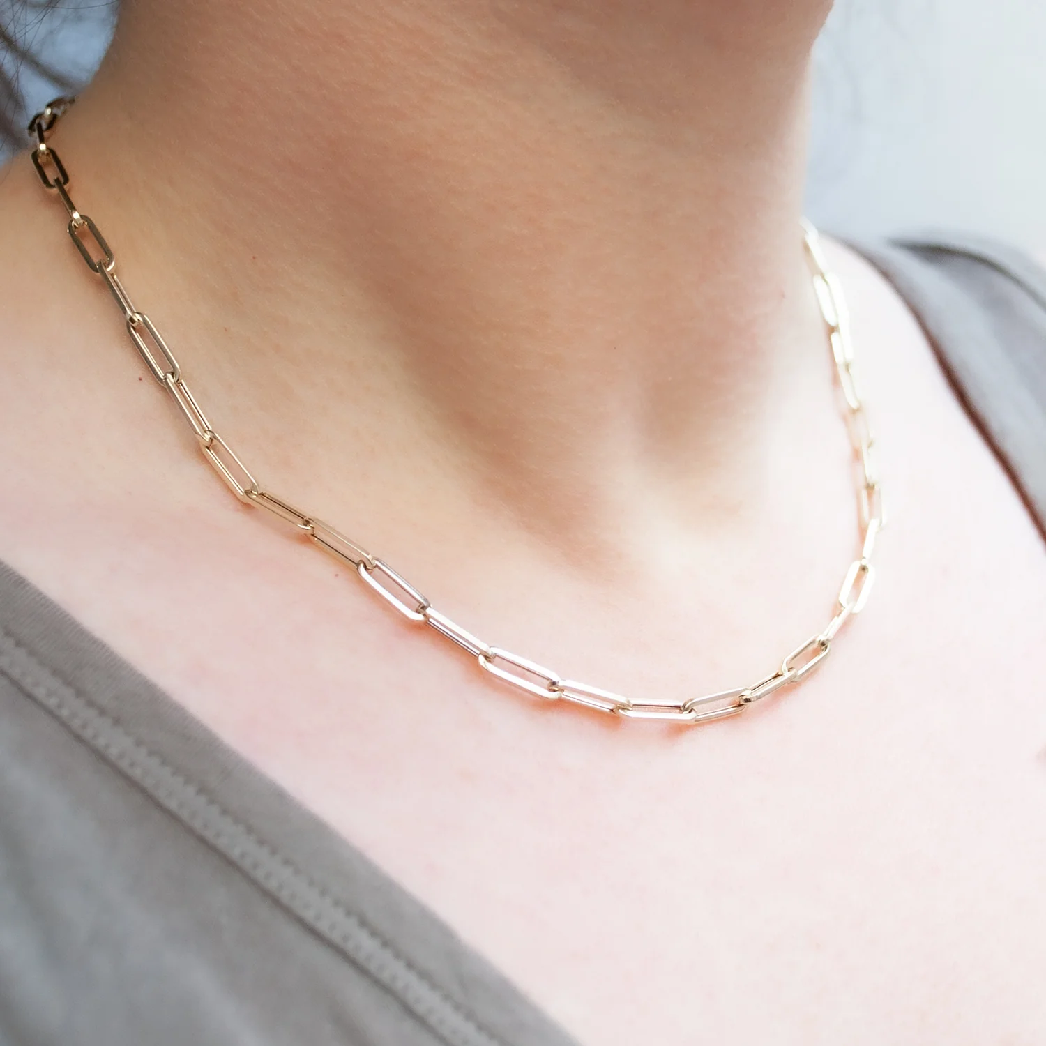 Golden Horizon Paperclip Necklace - Image 2