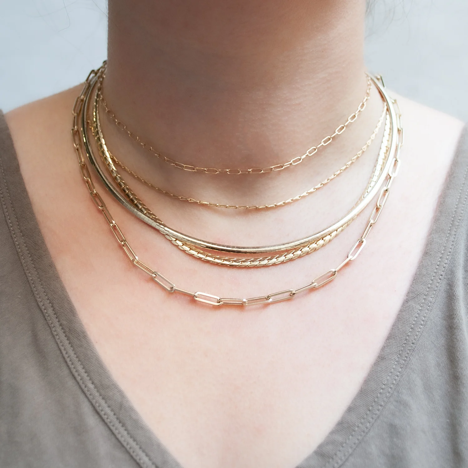 Golden Horizon Paperclip Necklace - Image 5