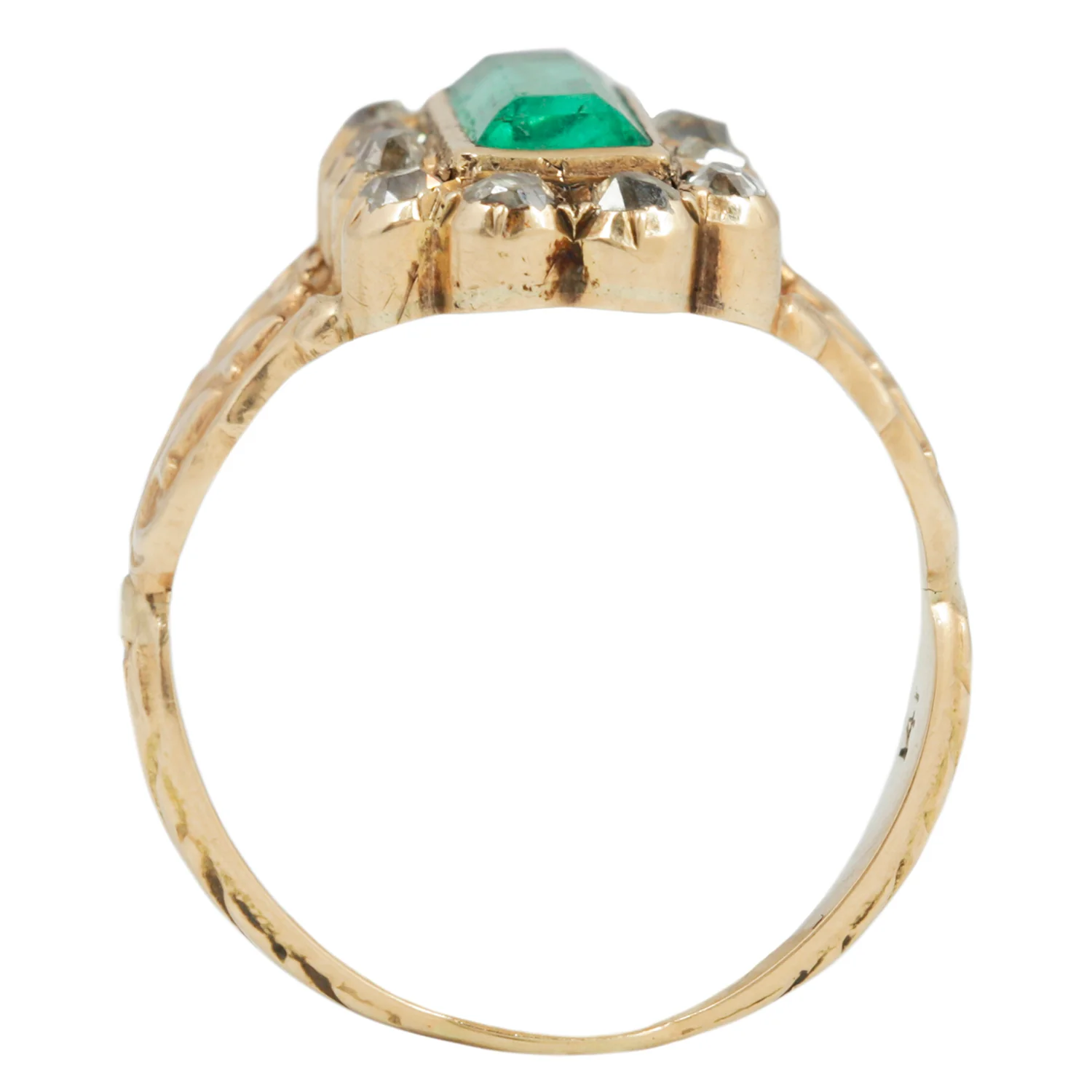 Georgian Emerald Halo Ring - Image 5