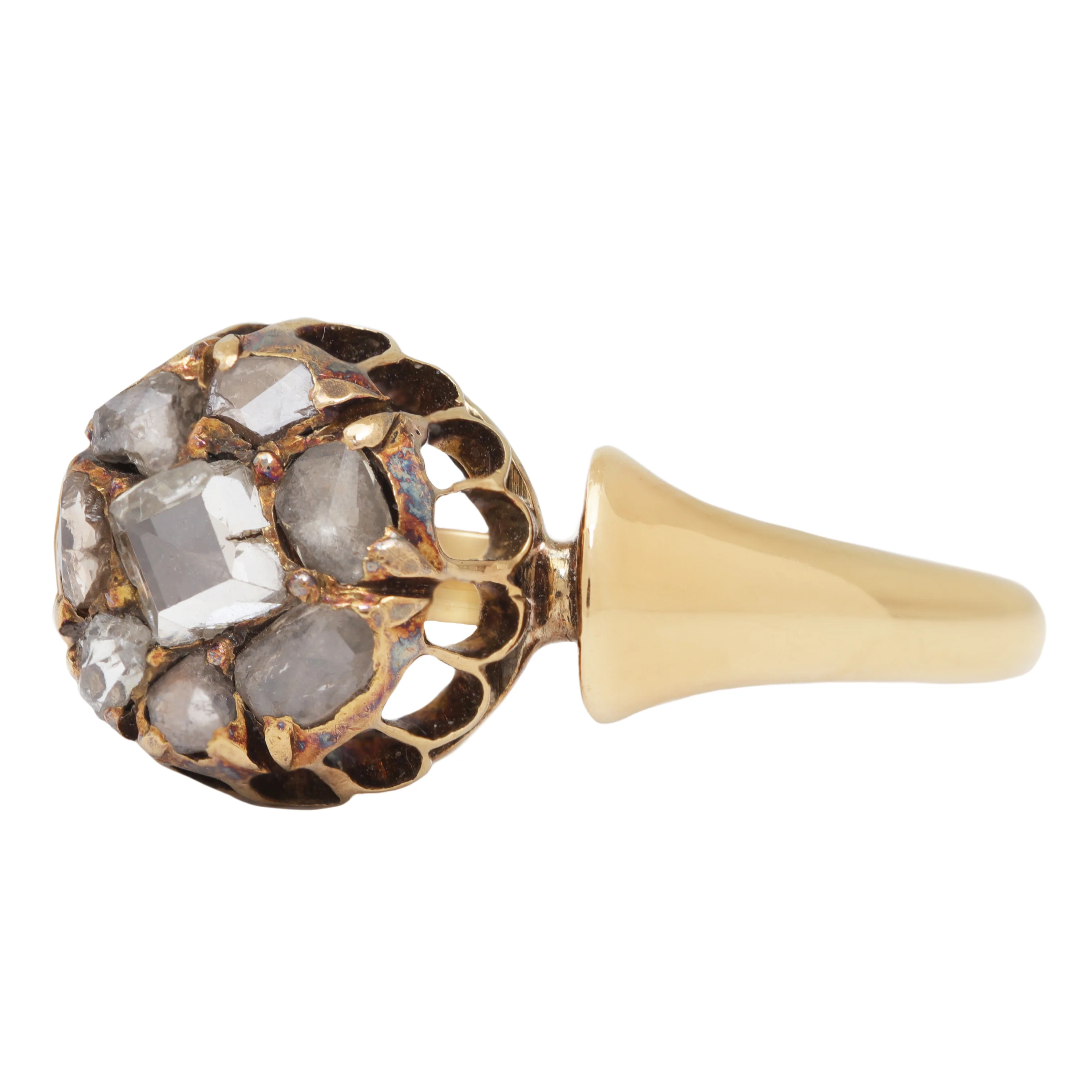 Georgian Table Cut Cluster Ring - Image 3