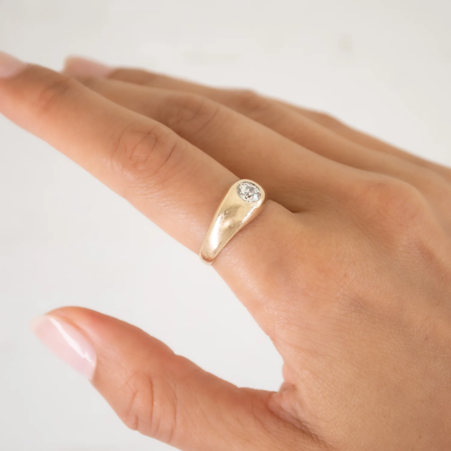 Gold Gilded Diamond Dome Ring - Image 2