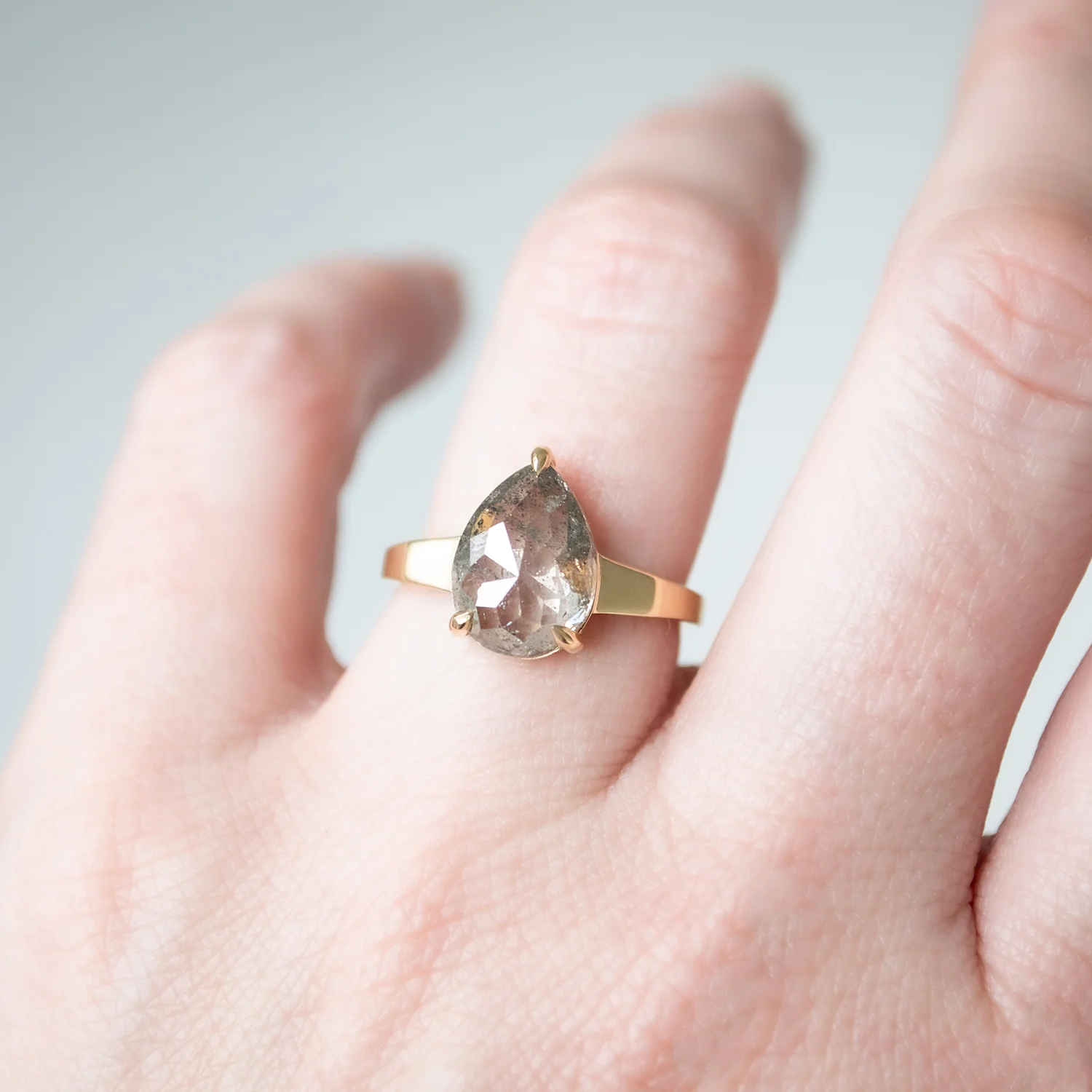 Glacier Gray Pear Diamond Ring - Image 2