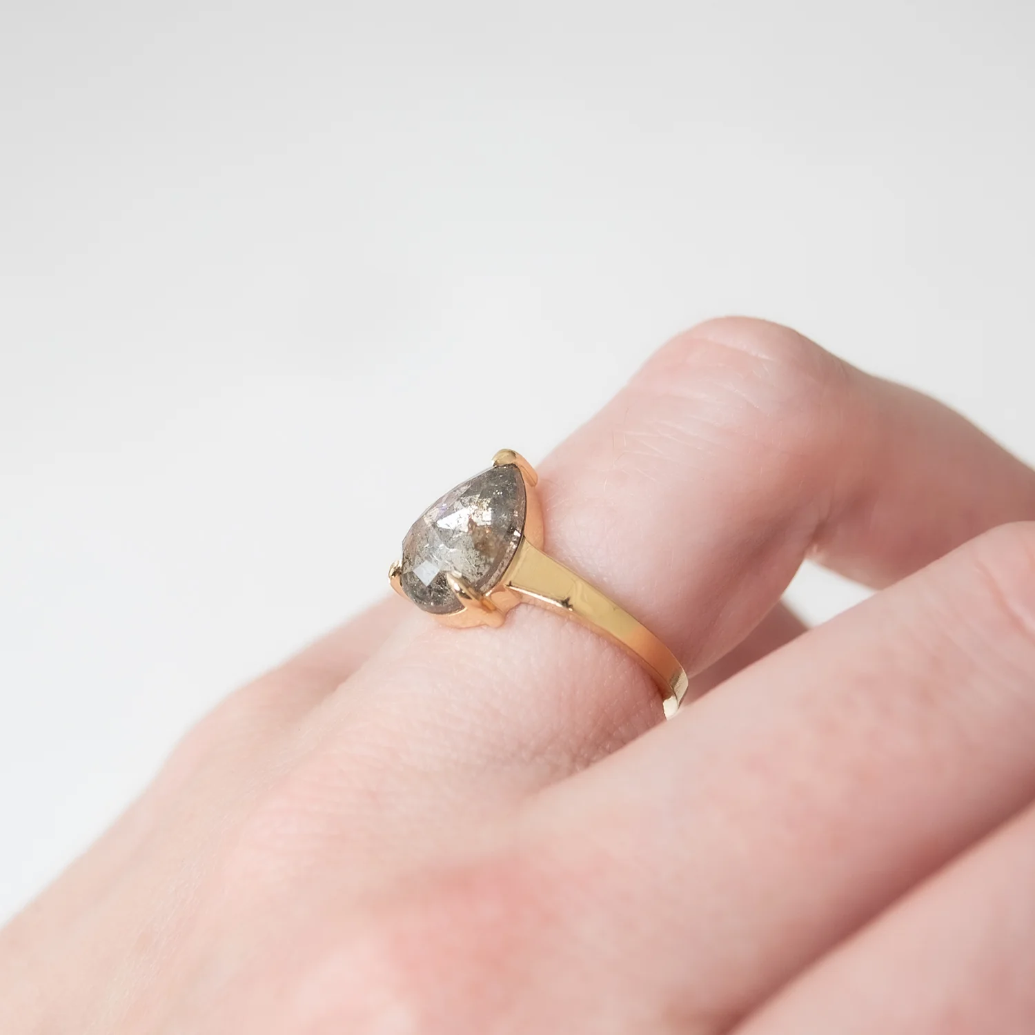 Glacier Gray Pear Diamond Ring - Image 6
