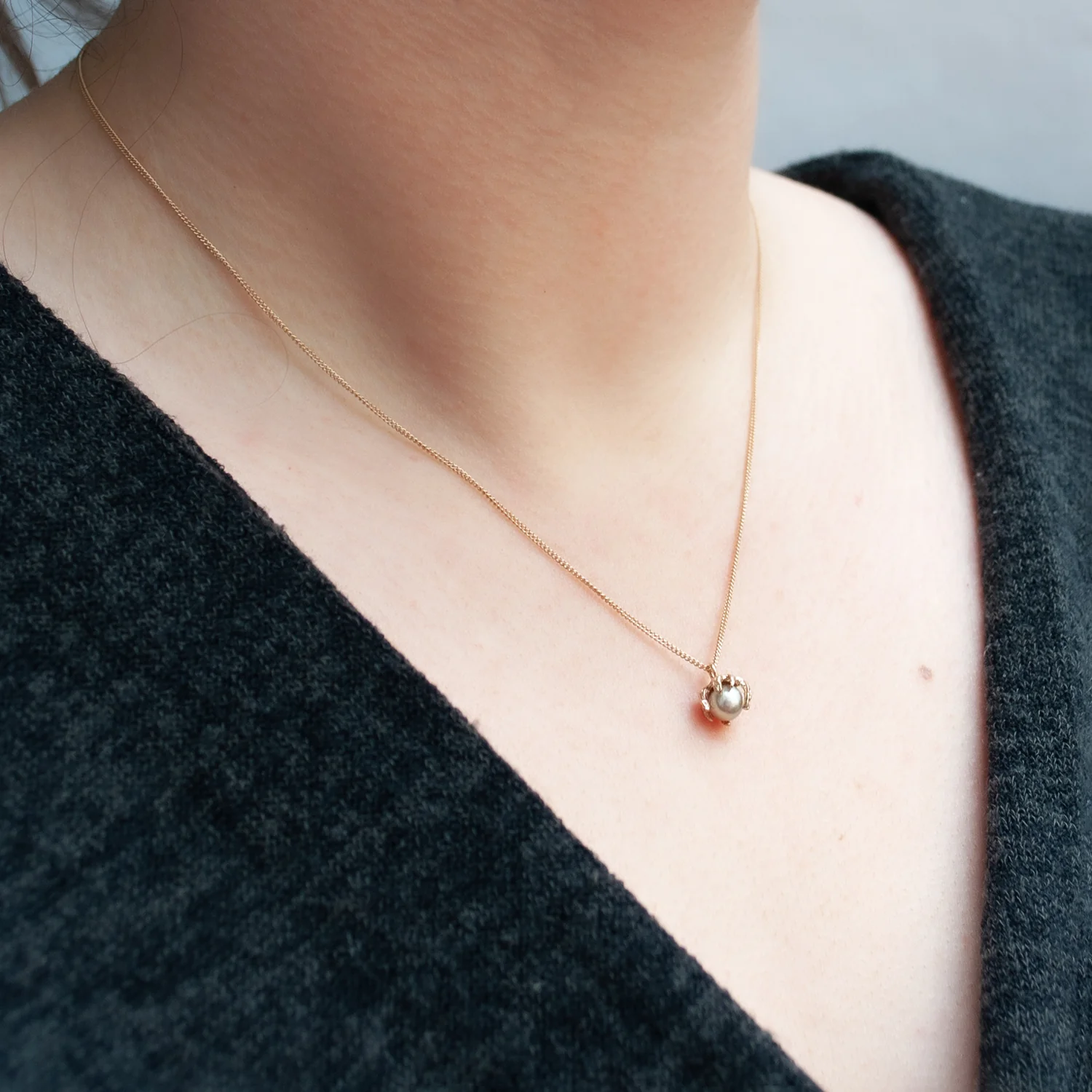 Gold Akoya Pearl Necklace - Image 2
