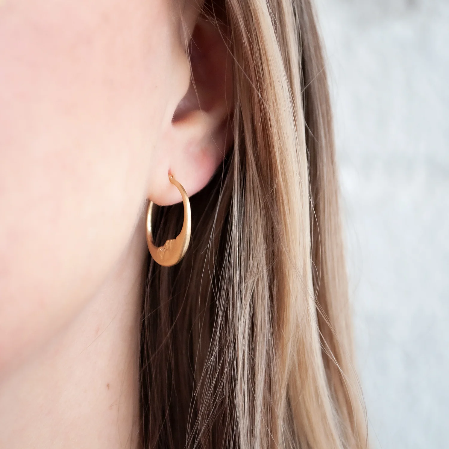 Small Crescent Moon Hoops - Image 2