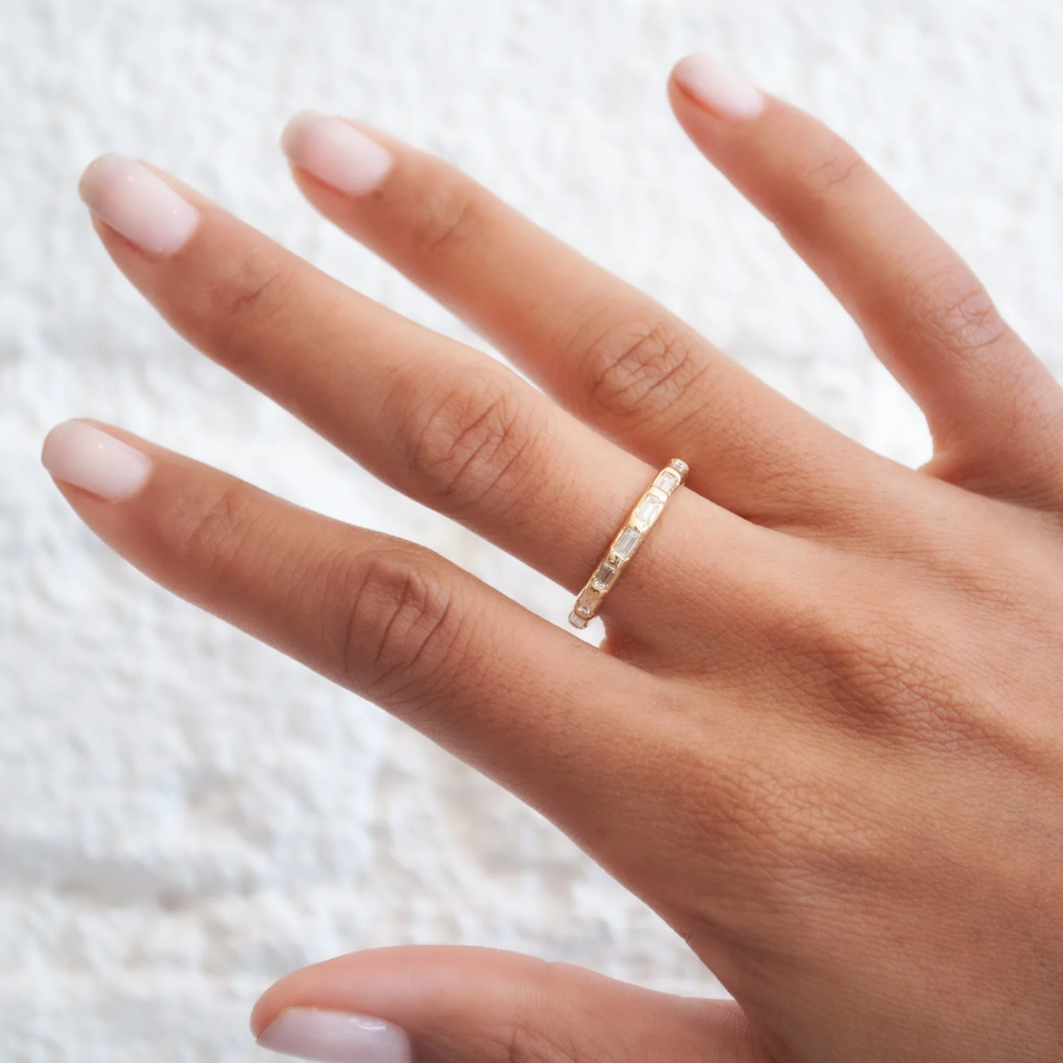 Gold & Diamond Baguette Eternity Band - Image 2
