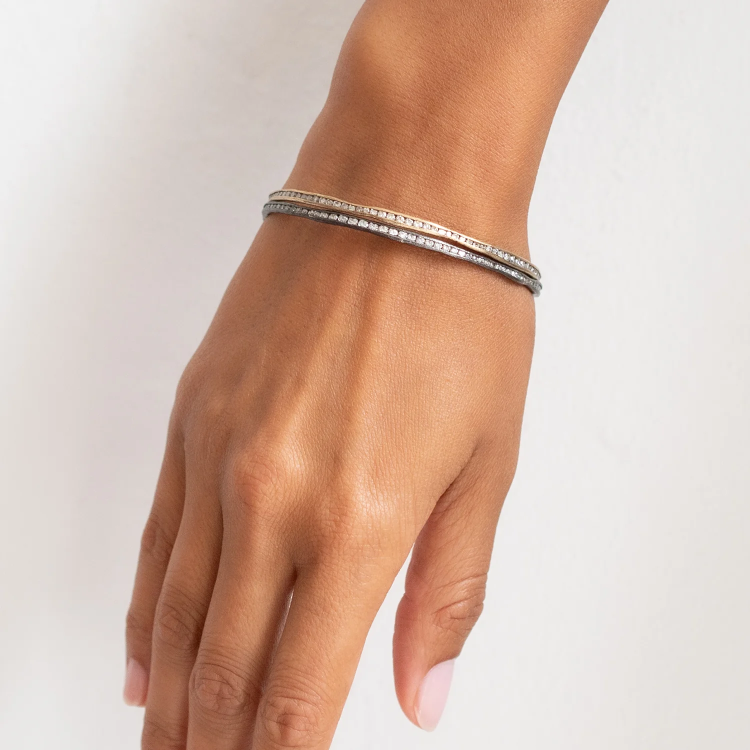 Gold & Diamond Fissure Bangle - Image 2