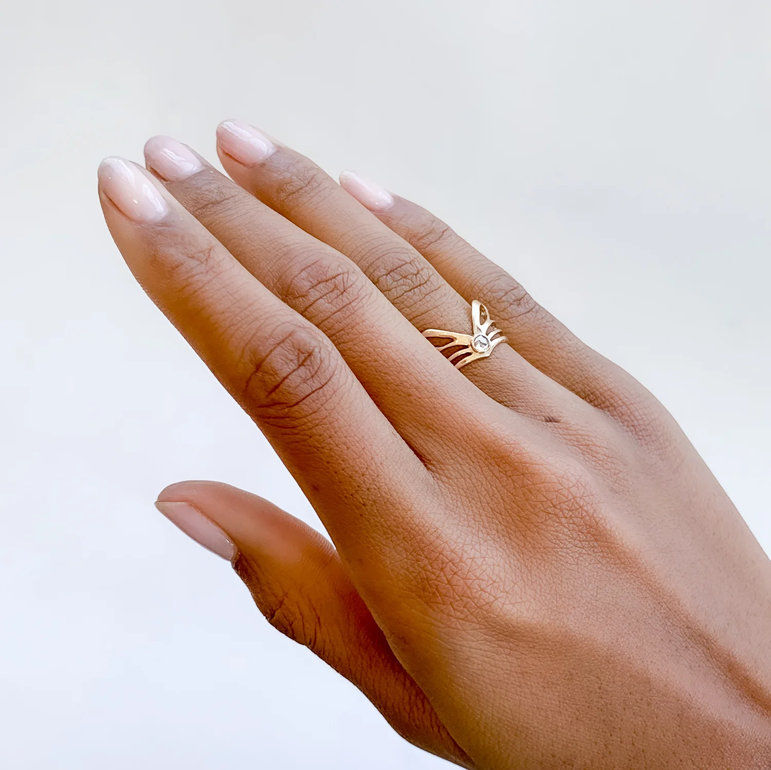 Gold Diamond Winged Ring - Image 2