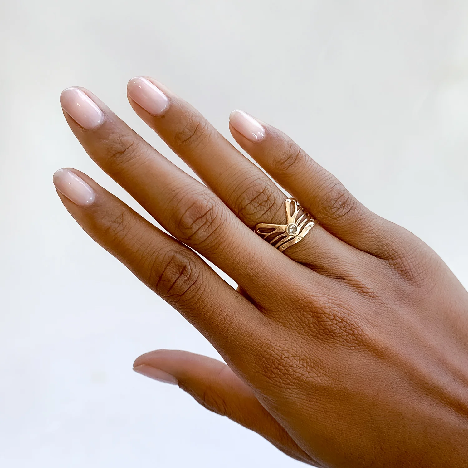 Gold Diamond Winged Ring - Image 5