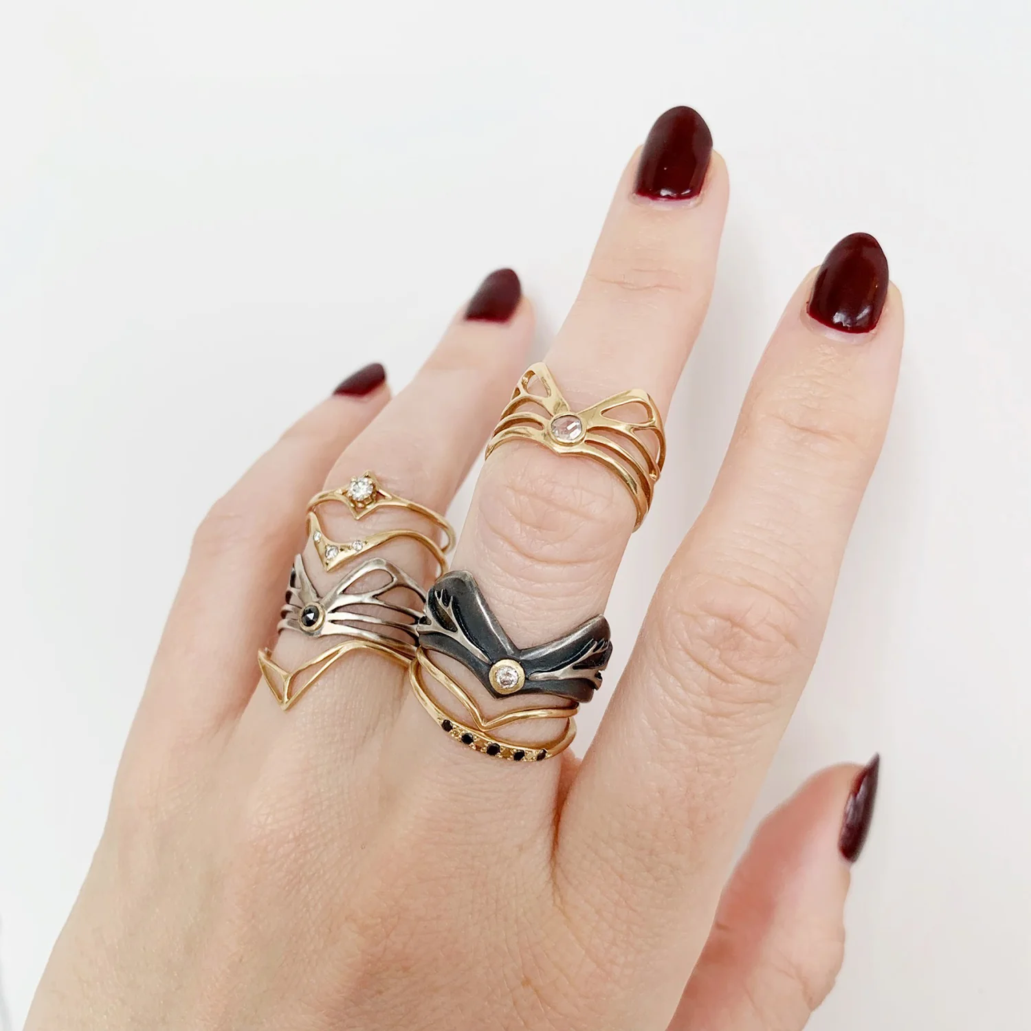 Gold Diamond Winged Ring - Image 6
