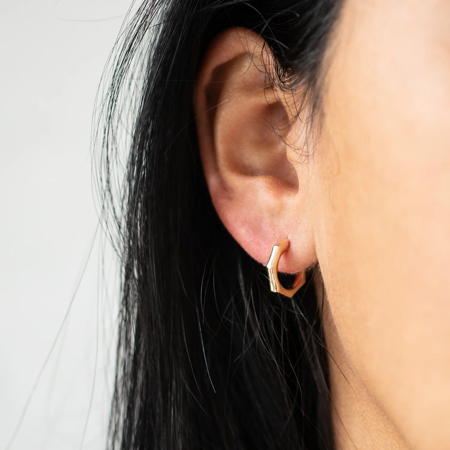 Gold Geometric Hoops - Image 2