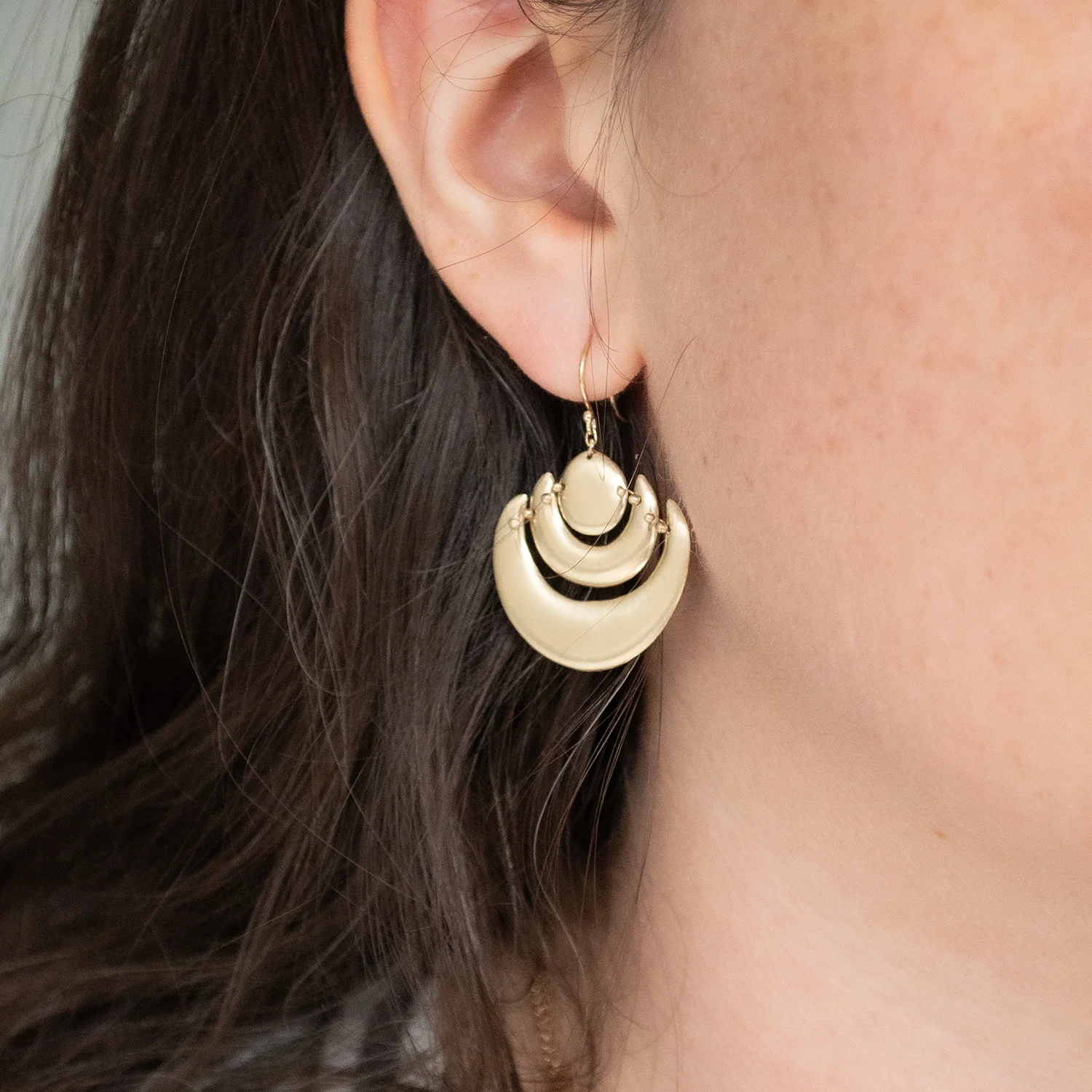 Gold Lotus Earrings - Image 2