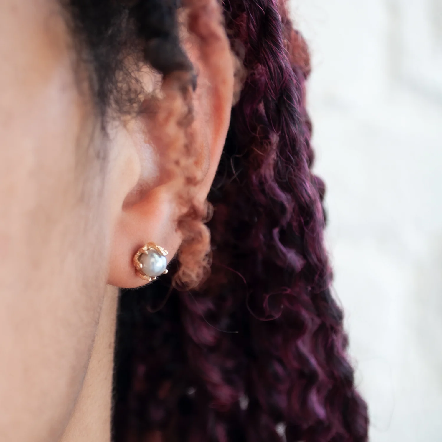 Gold Stingray Akoya Pearl Studs - Image 2