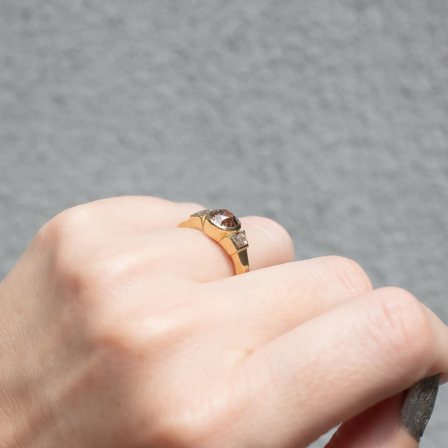 Golden Deco Diamond Ring - Image 6