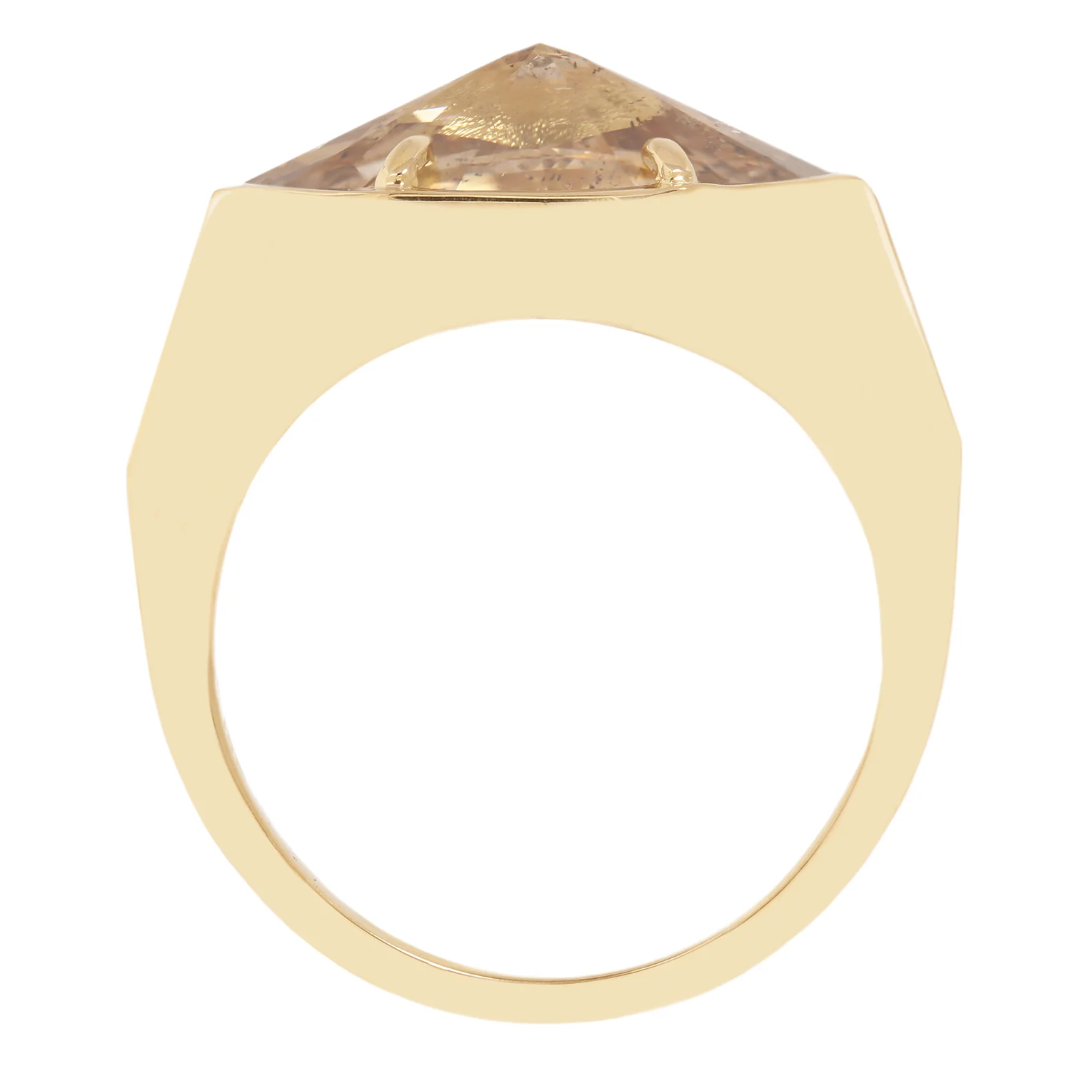 Golden Diamond Marquise Signet Ring - Image 5