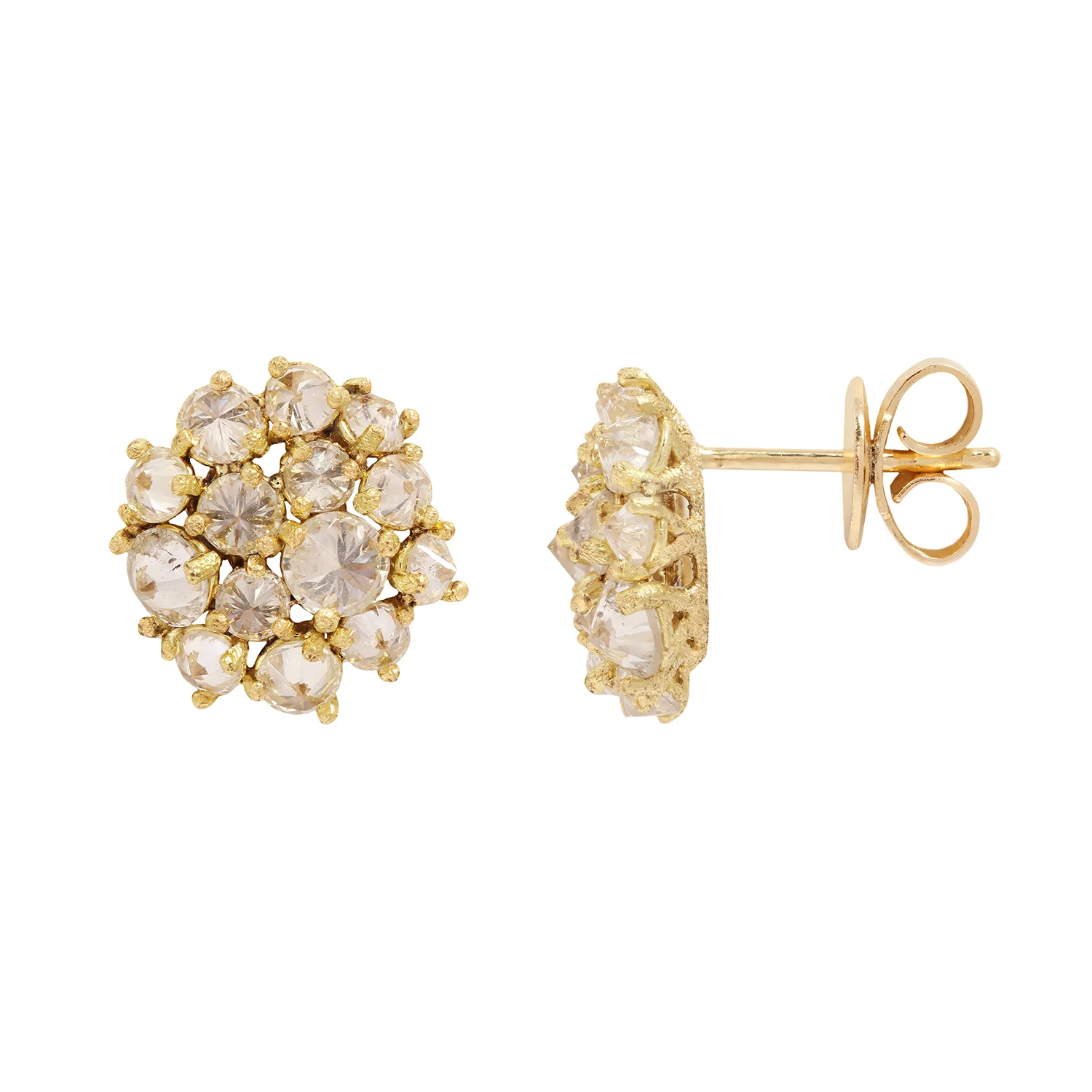 Golden Floral Cluster Studs - Image 3