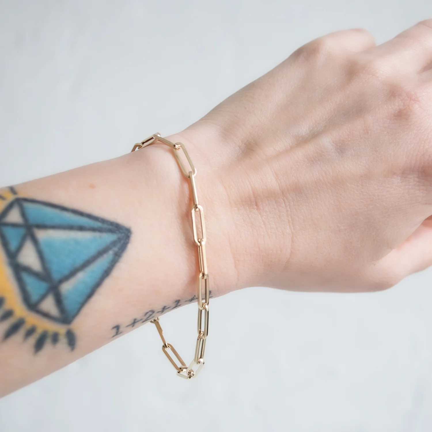 Golden Horizon Paperclip Bracelet - Image 2