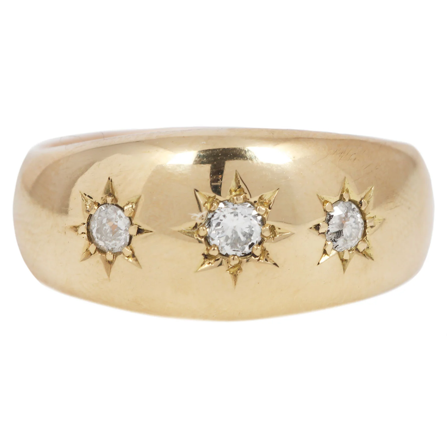 Golden Sun Diamond Star Ring