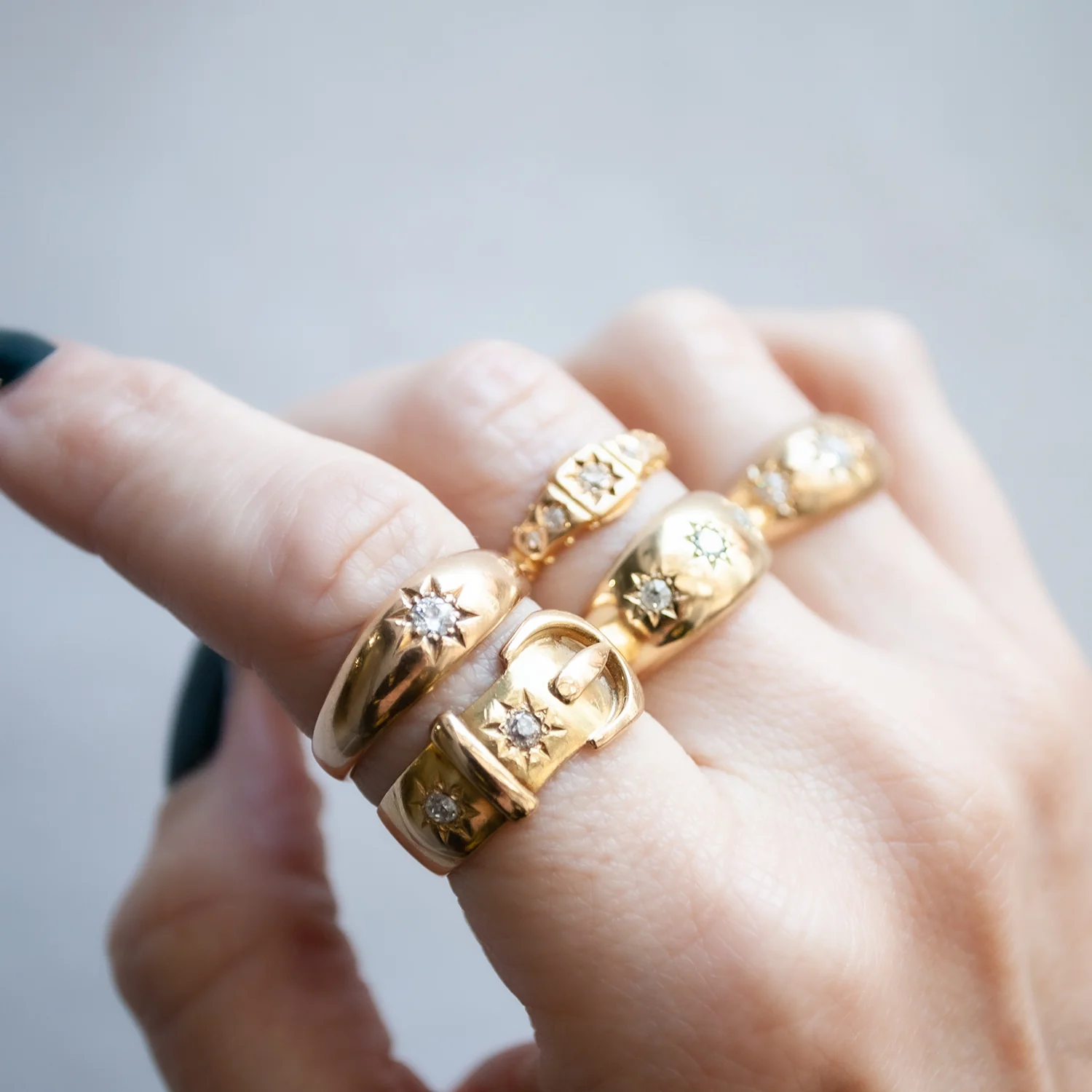 Golden Sun Diamond Star Ring - Image 6