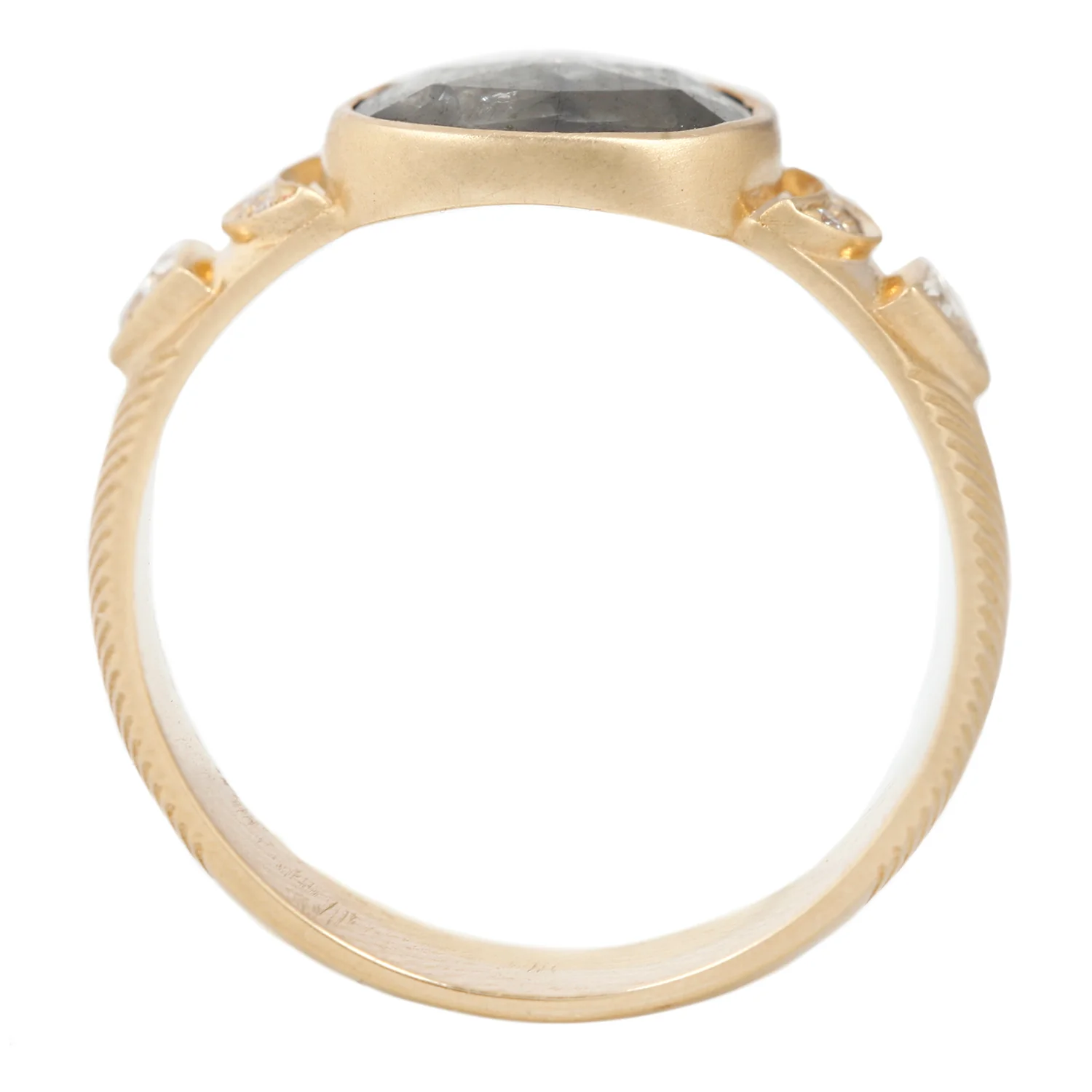 Gray Diamond Crescent Totem Ring - Image 6
